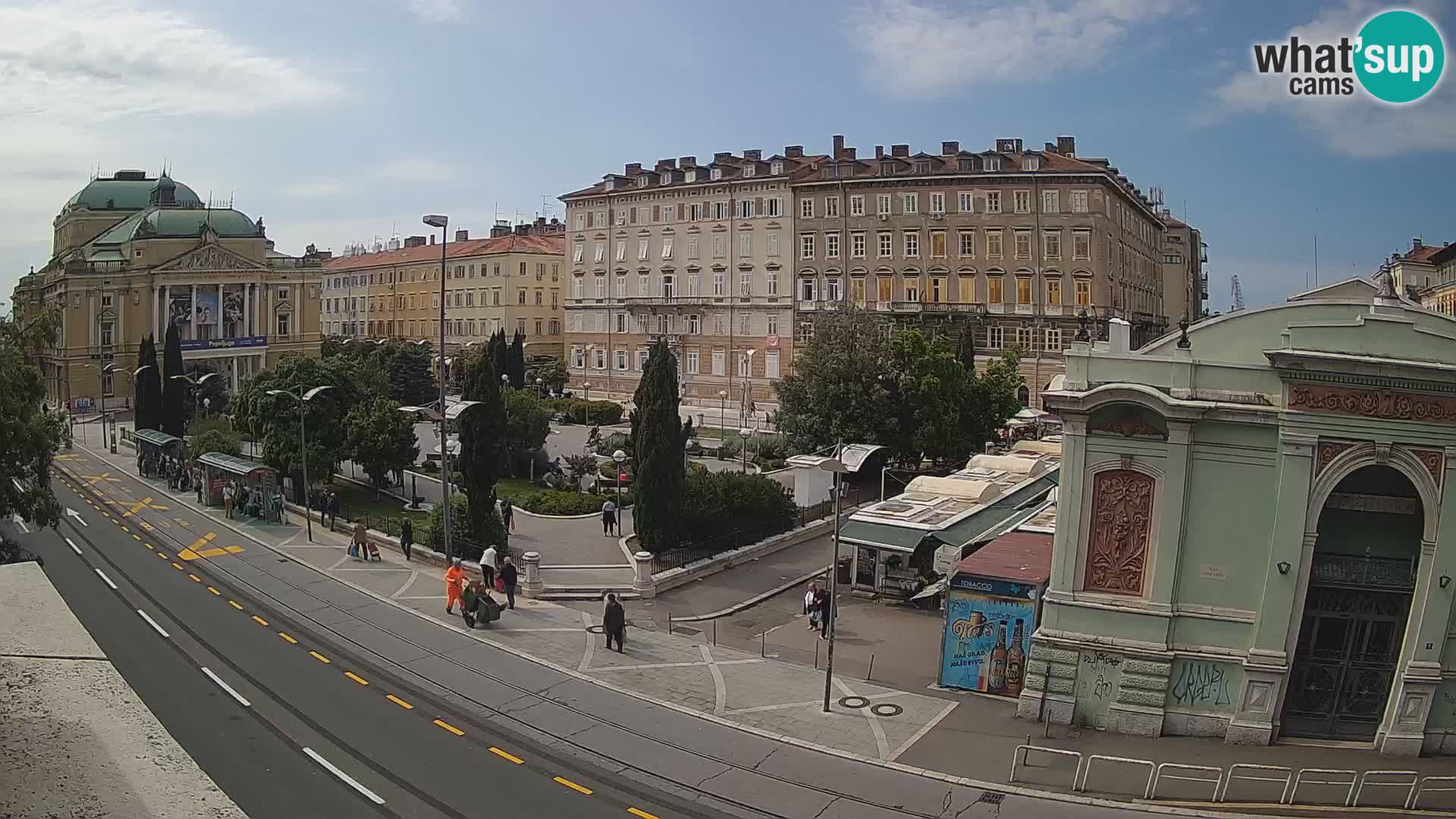 Webcam Rijeka – Park et Théâtre national croate Ivan pl. Zajc