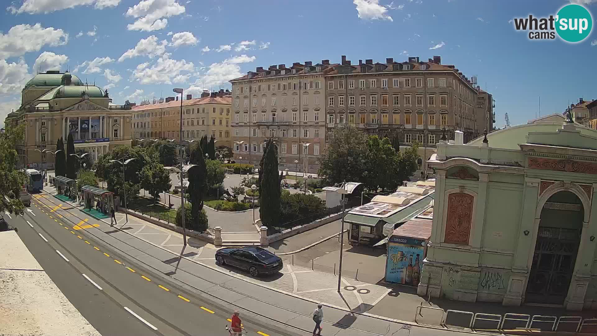 Webcam Fiume – Parco e Teatro nazionale Croato Ivan pl. Zajc