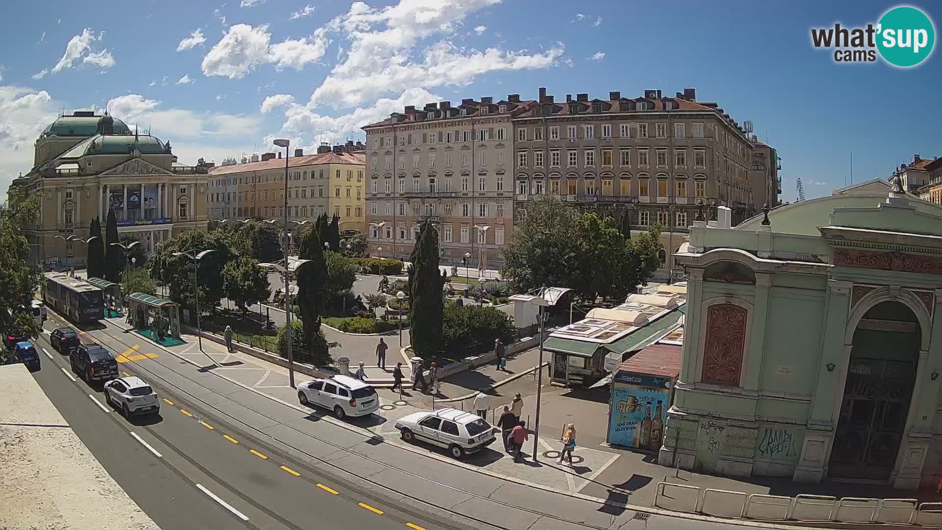 Webcam Rijeka – Park and  Croatian National Theatre Ivan pl. Zajc