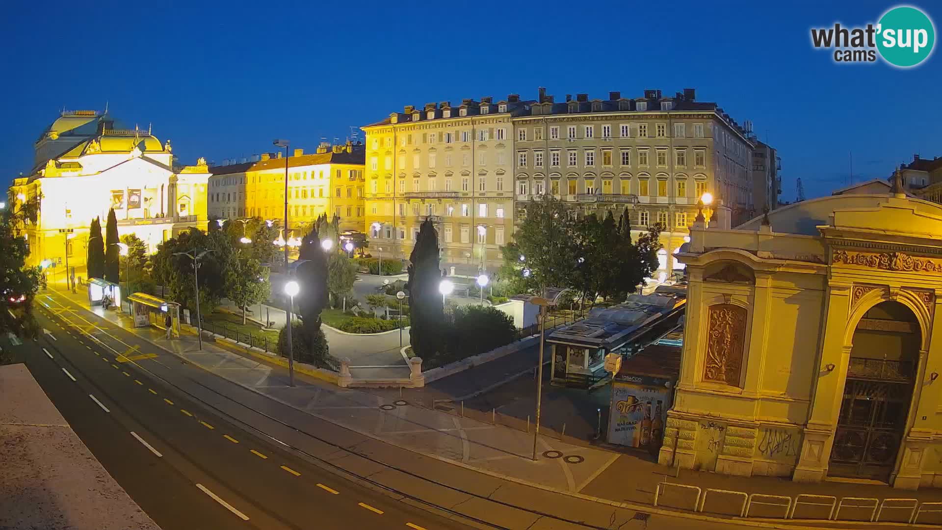 Webcam Rijeka – Park and  Croatian National Theatre Ivan pl. Zajc