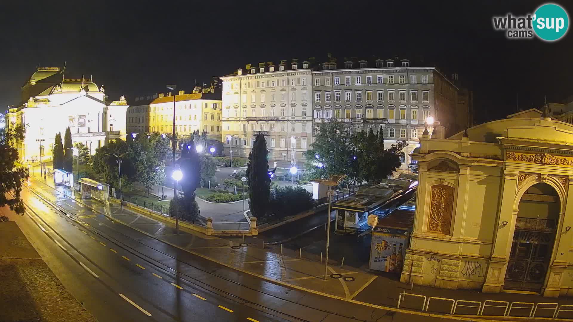 Webcam Rijeka – Park et Théâtre national croate Ivan pl. Zajc