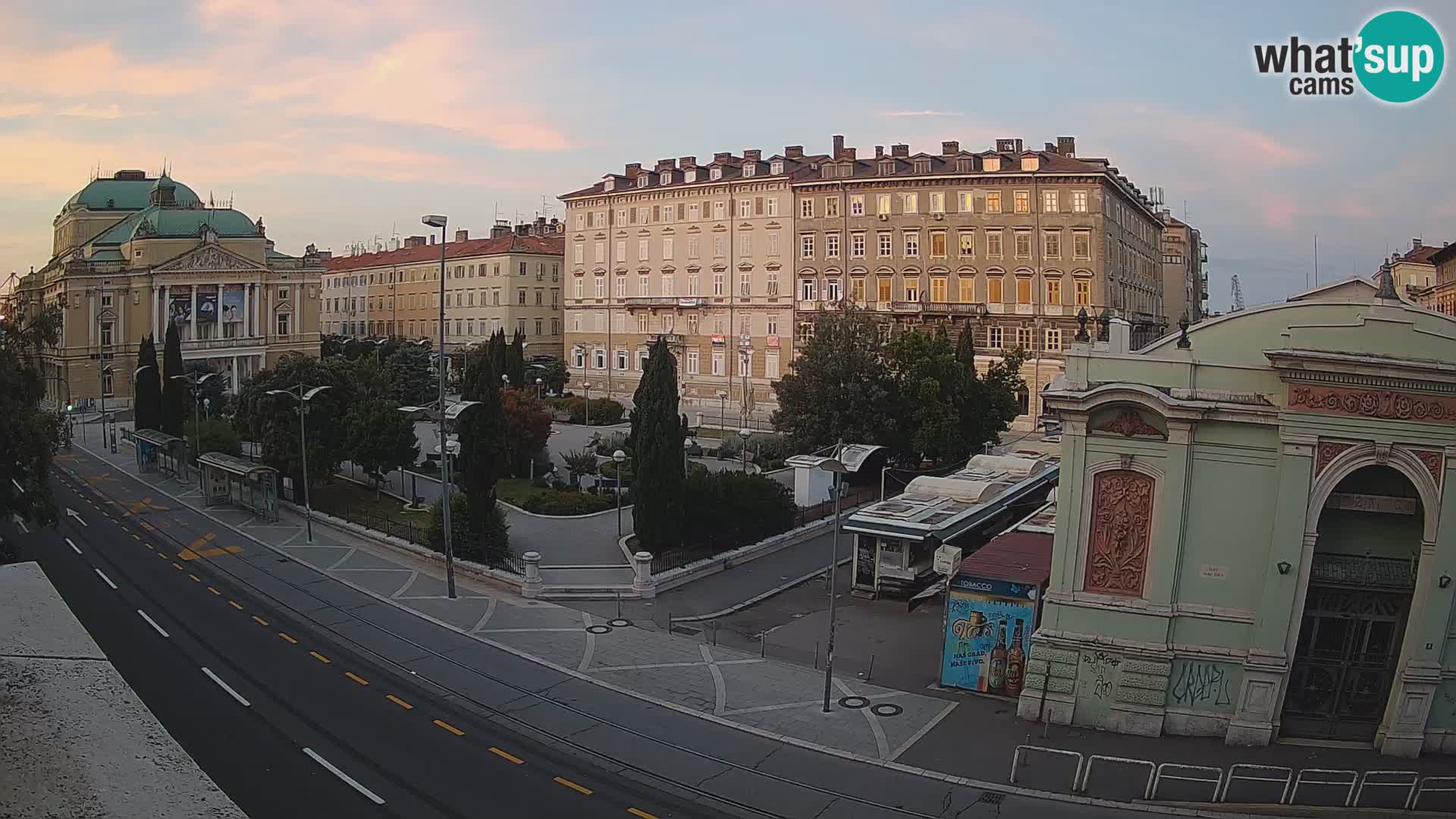 Webcam Rijeka – Park et Théâtre national croate Ivan pl. Zajc
