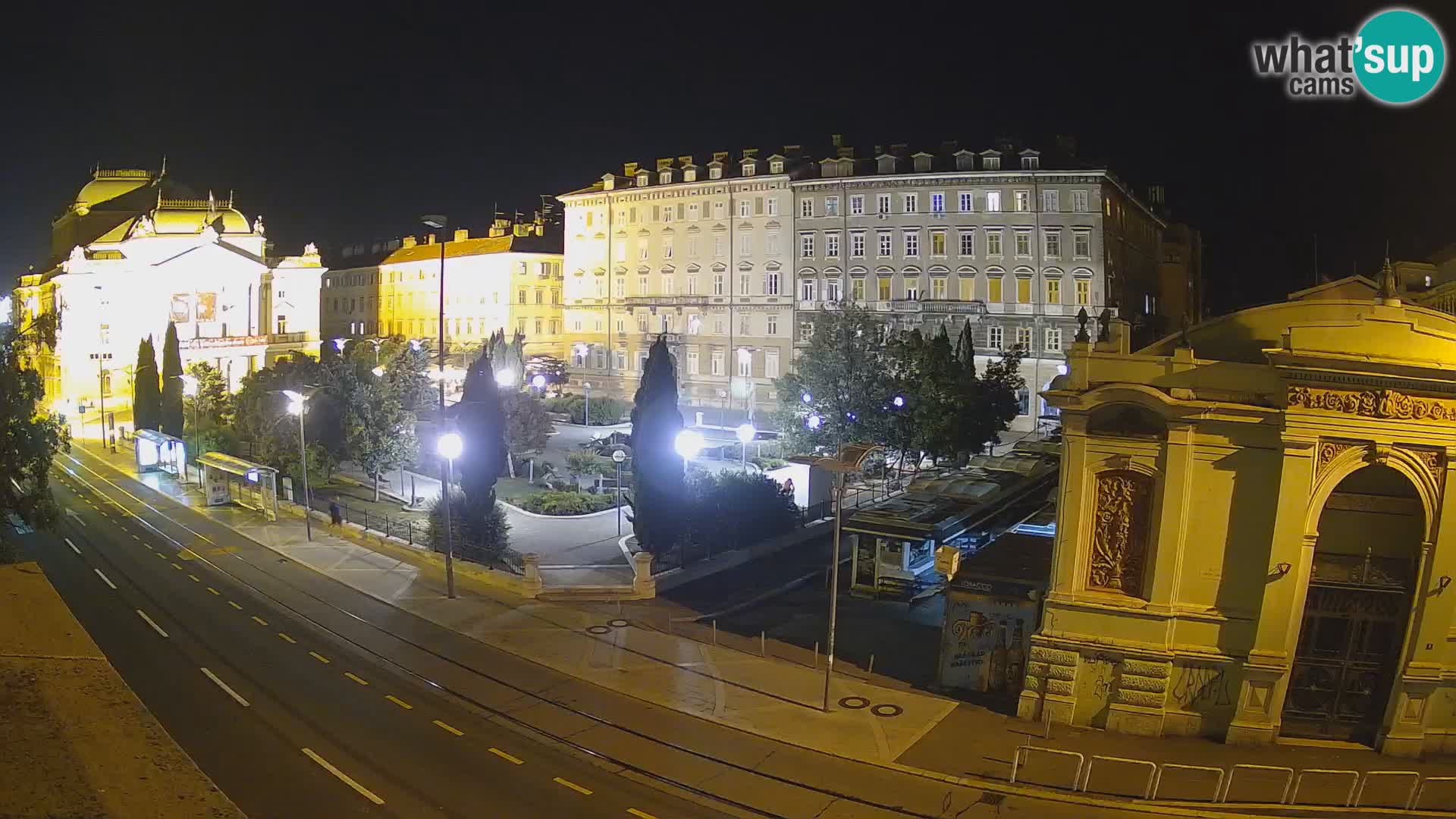 Webcam Fiume – Parco e Teatro nazionale Croato Ivan pl. Zajc