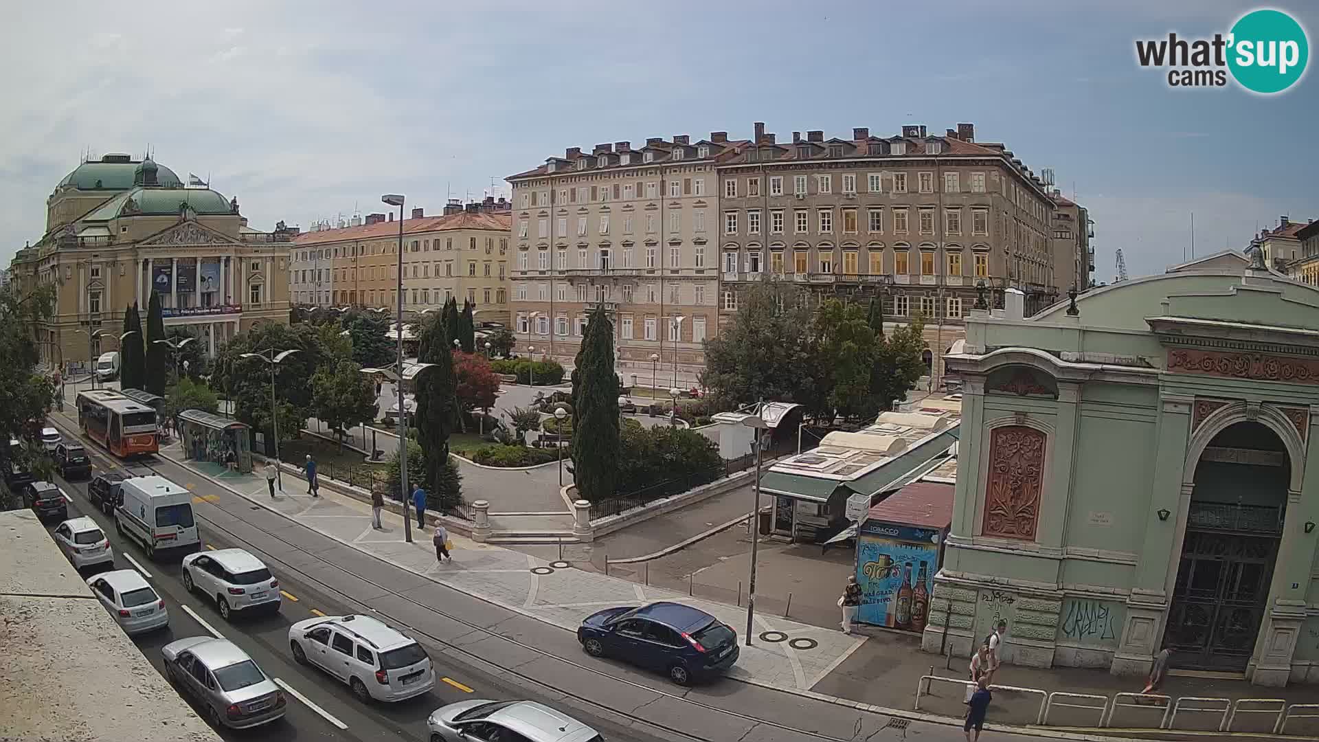 Webcam Rijeka – Park et Théâtre national croate Ivan pl. Zajc