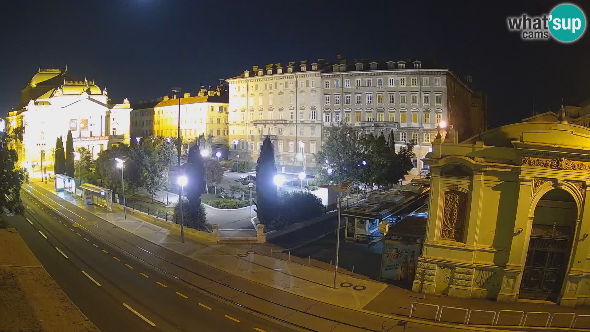 Webcam Fiume – Parco e Teatro nazionale Croato Ivan pl. Zajc