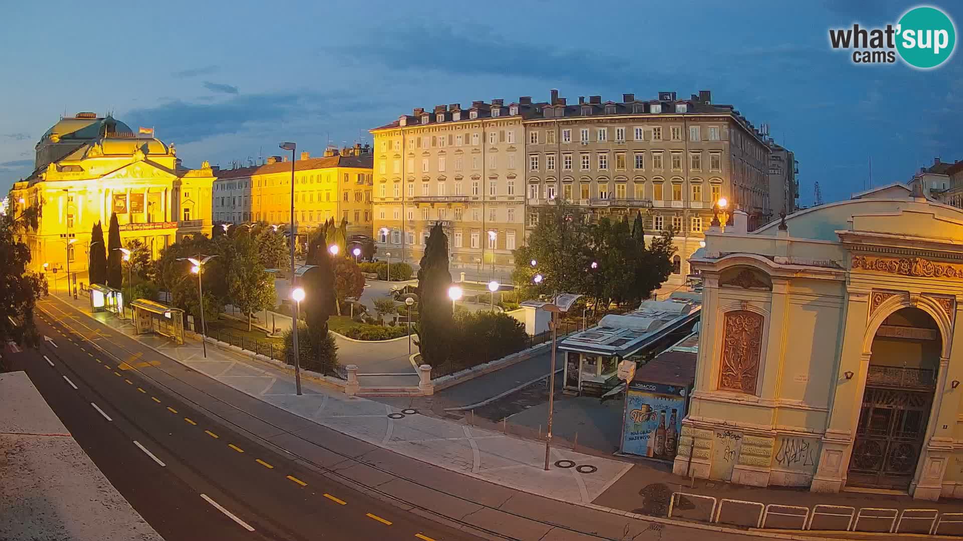 Webcam Fiume – Parco e Teatro nazionale Croato Ivan pl. Zajc