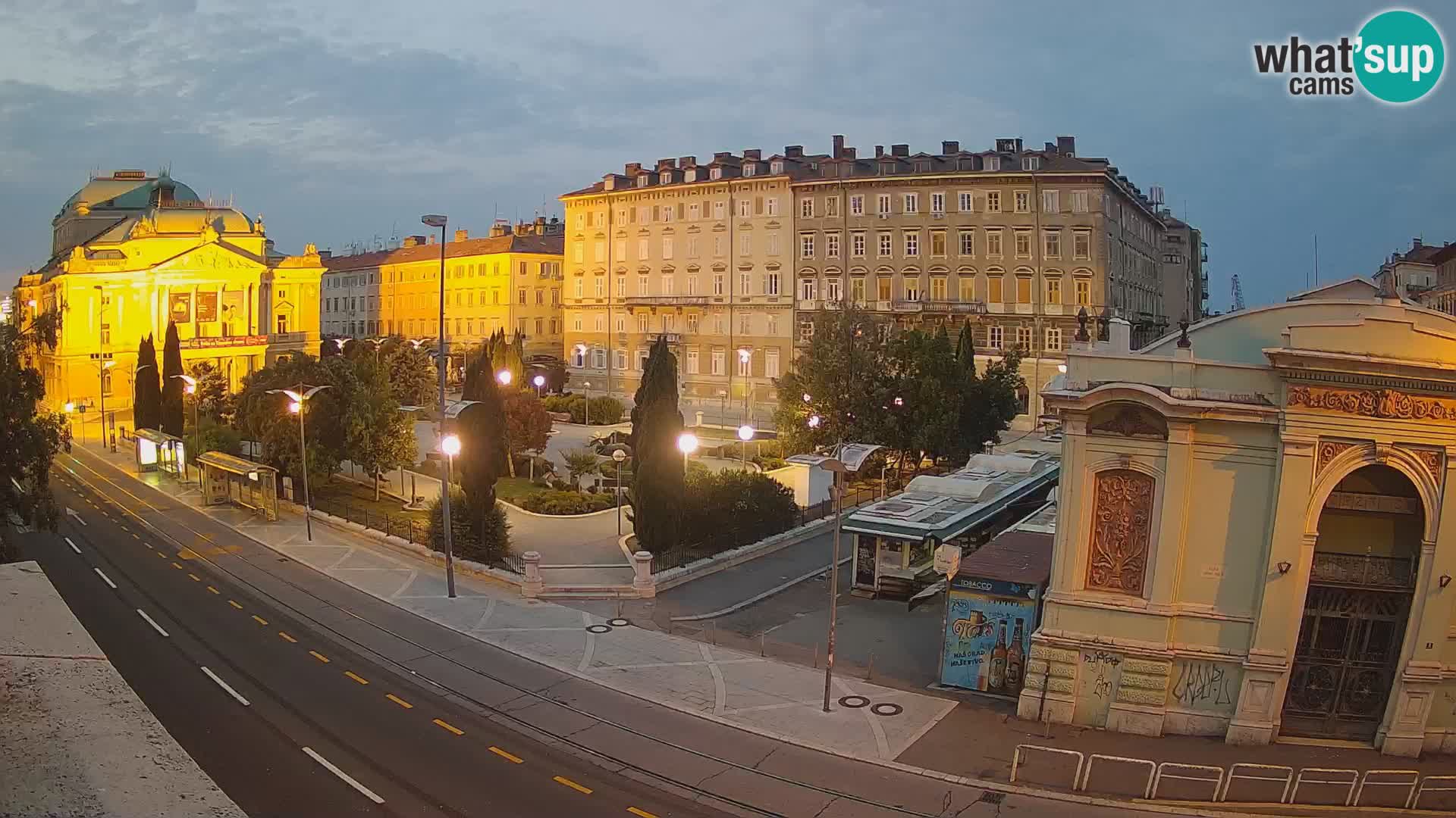 Webcam Fiume – Parco e Teatro nazionale Croato Ivan pl. Zajc
