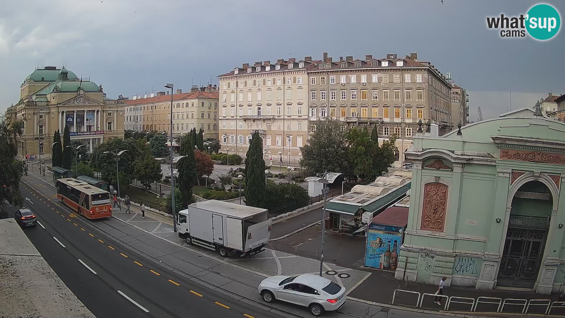 Webcam Rijeka – Park et Théâtre national croate Ivan pl. Zajc