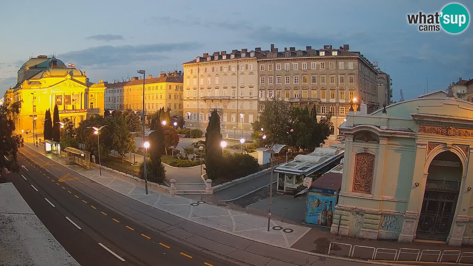 Webcam Rijeka – Park et Théâtre national croate Ivan pl. Zajc