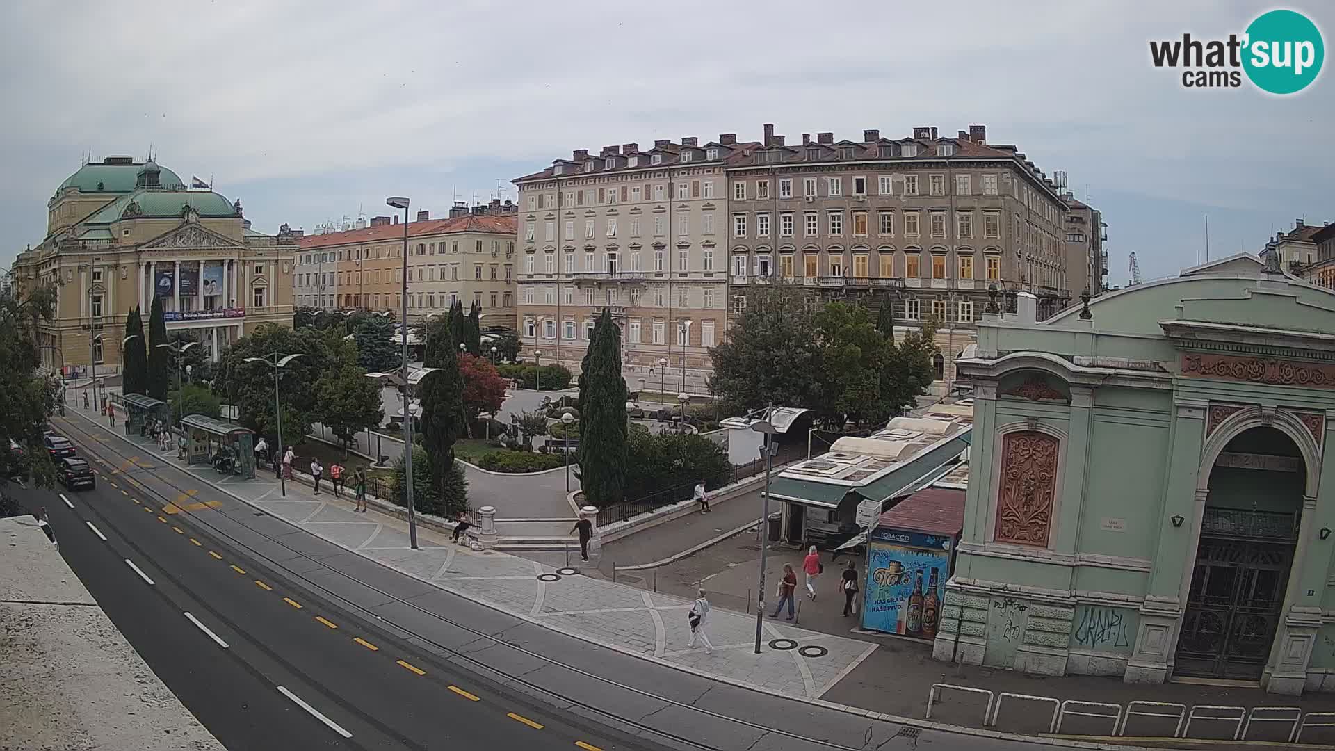 Webcam Rijeka – Park et Théâtre national croate Ivan pl. Zajc