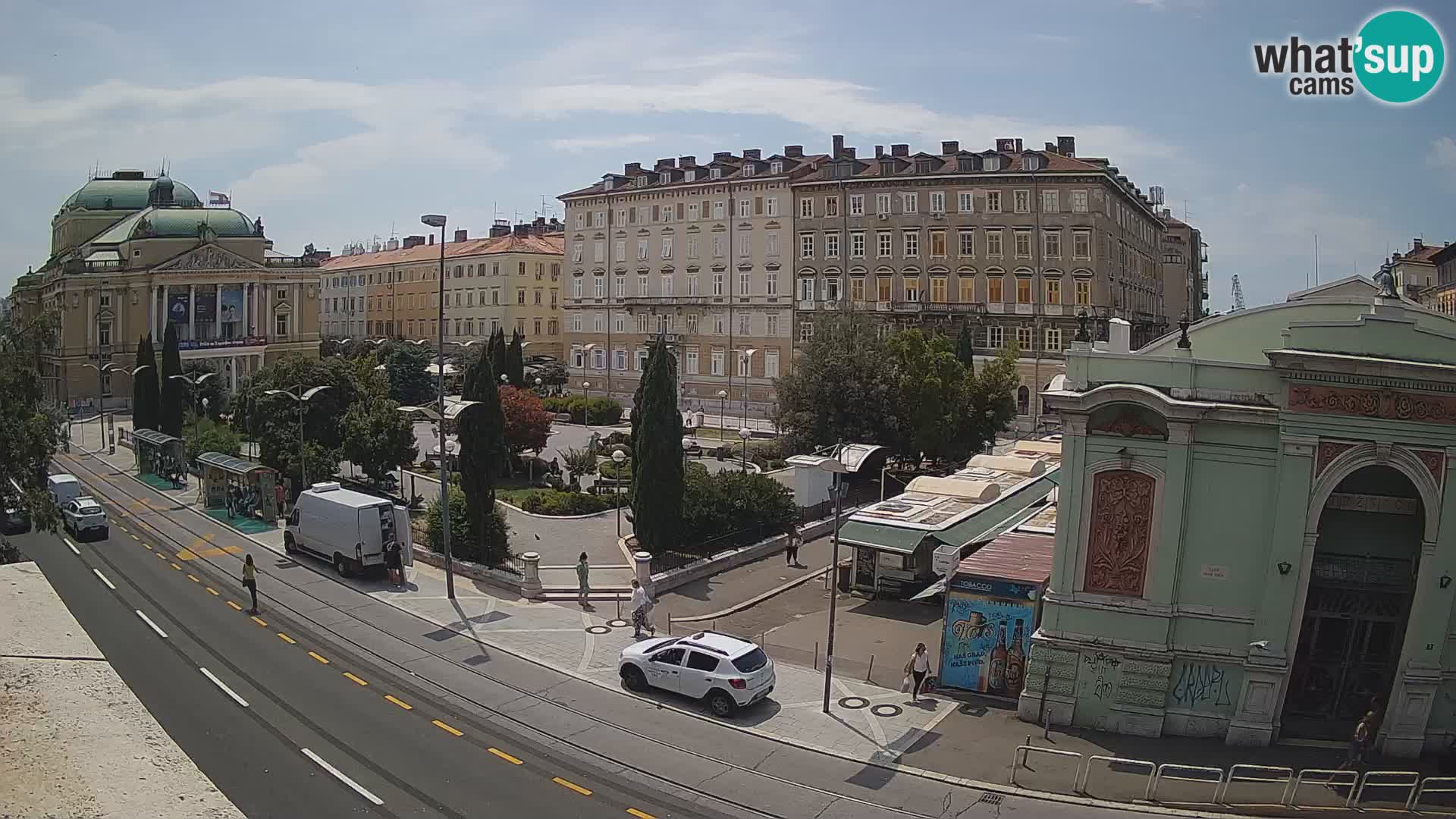 Webcam Rijeka – Park et Théâtre national croate Ivan pl. Zajc