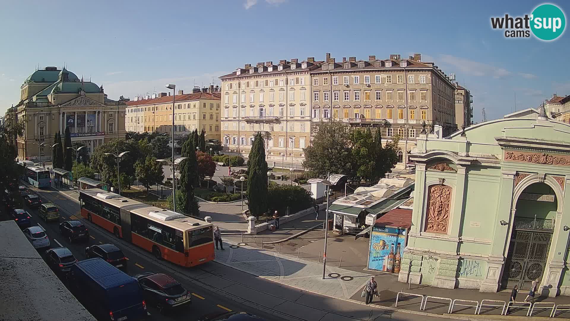 Webcam Rijeka – Park et Théâtre national croate Ivan pl. Zajc