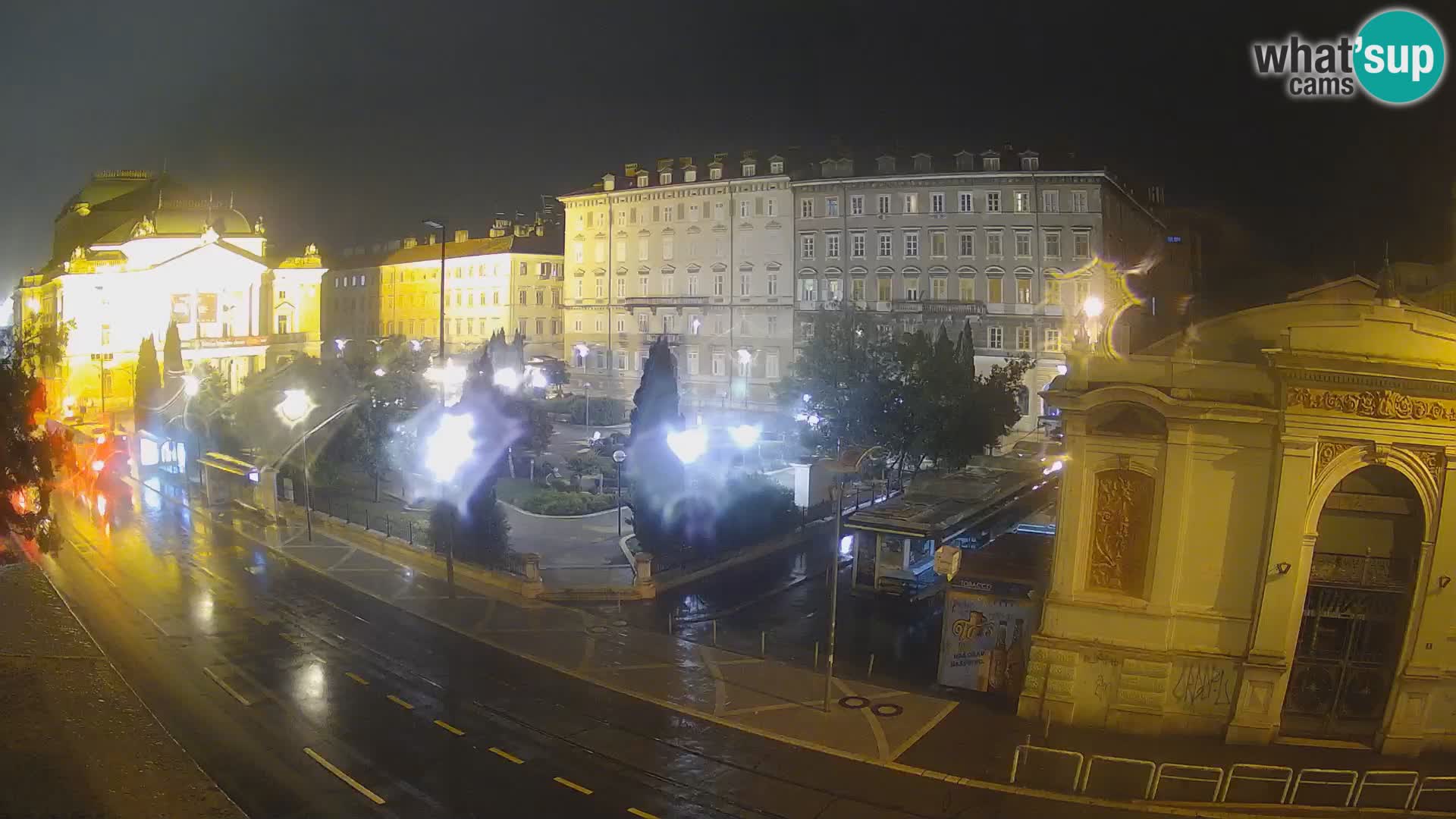 Webcam Fiume – Parco e Teatro nazionale Croato Ivan pl. Zajc