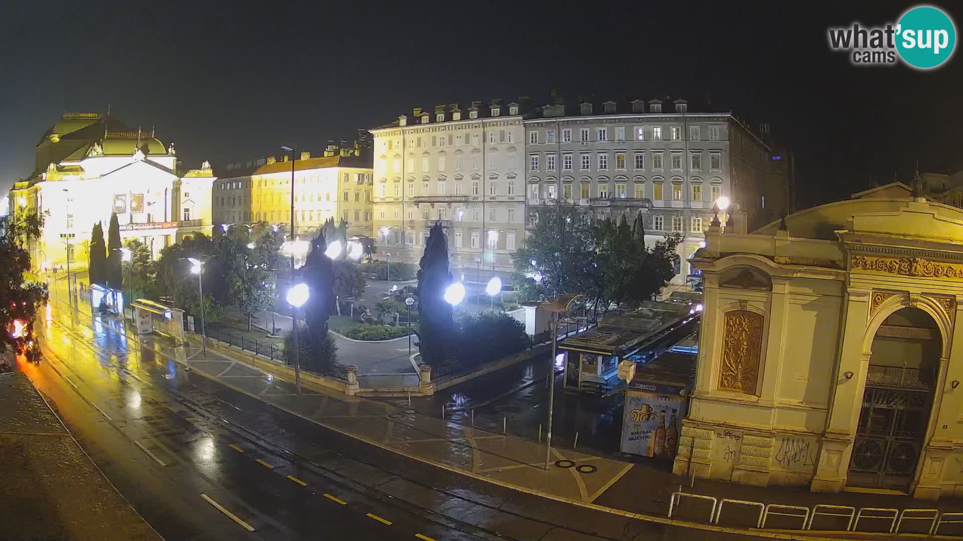 Webcam Rijeka – Park et Théâtre national croate Ivan pl. Zajc