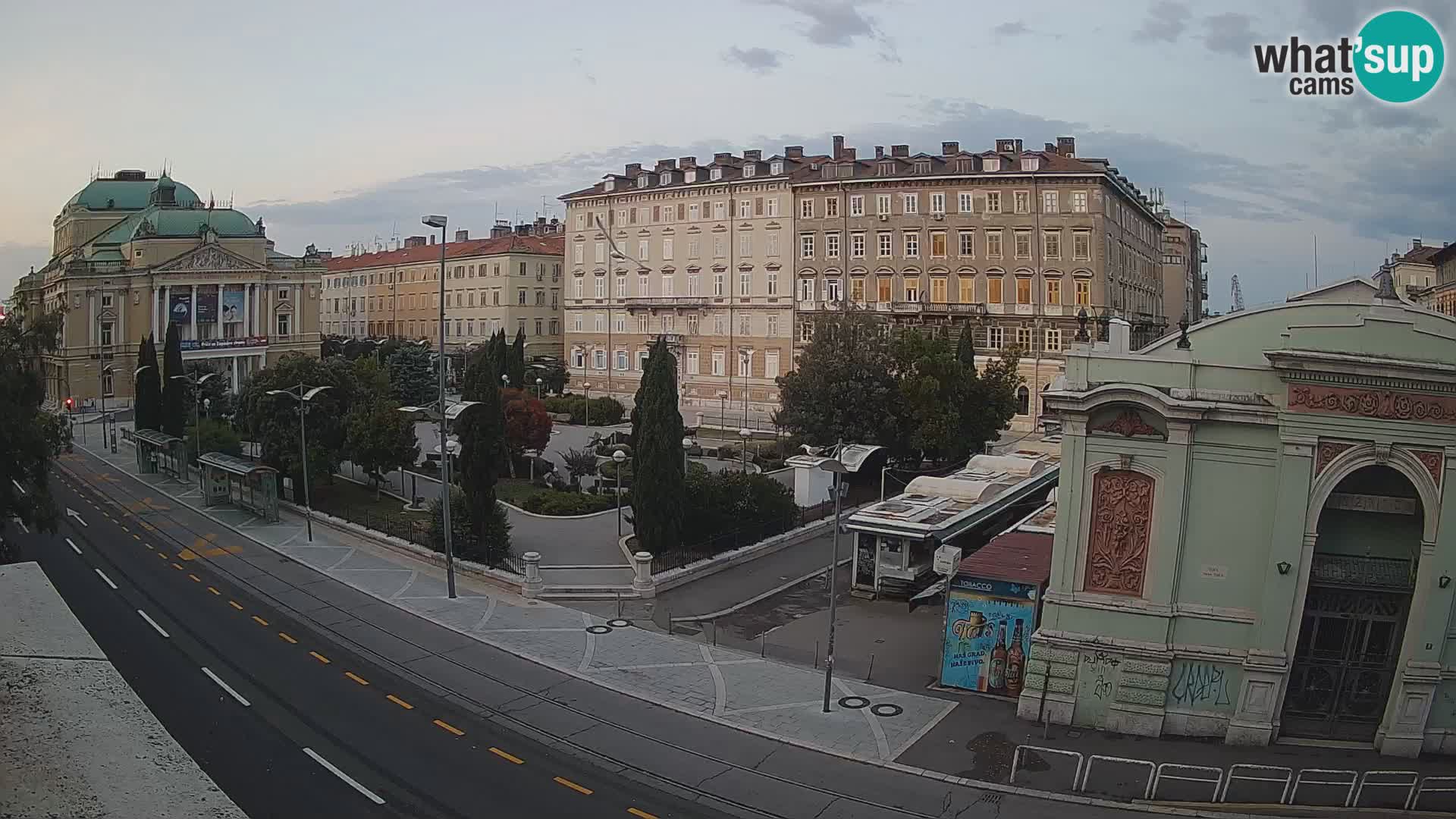 Webcam Fiume – Parco e Teatro nazionale Croato Ivan pl. Zajc