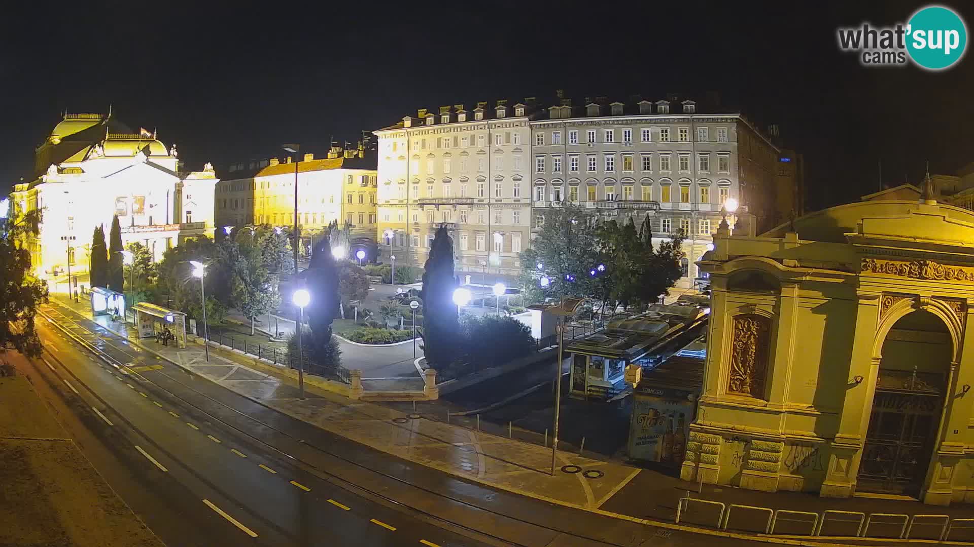 Webcam Fiume – Parco e Teatro nazionale Croato Ivan pl. Zajc