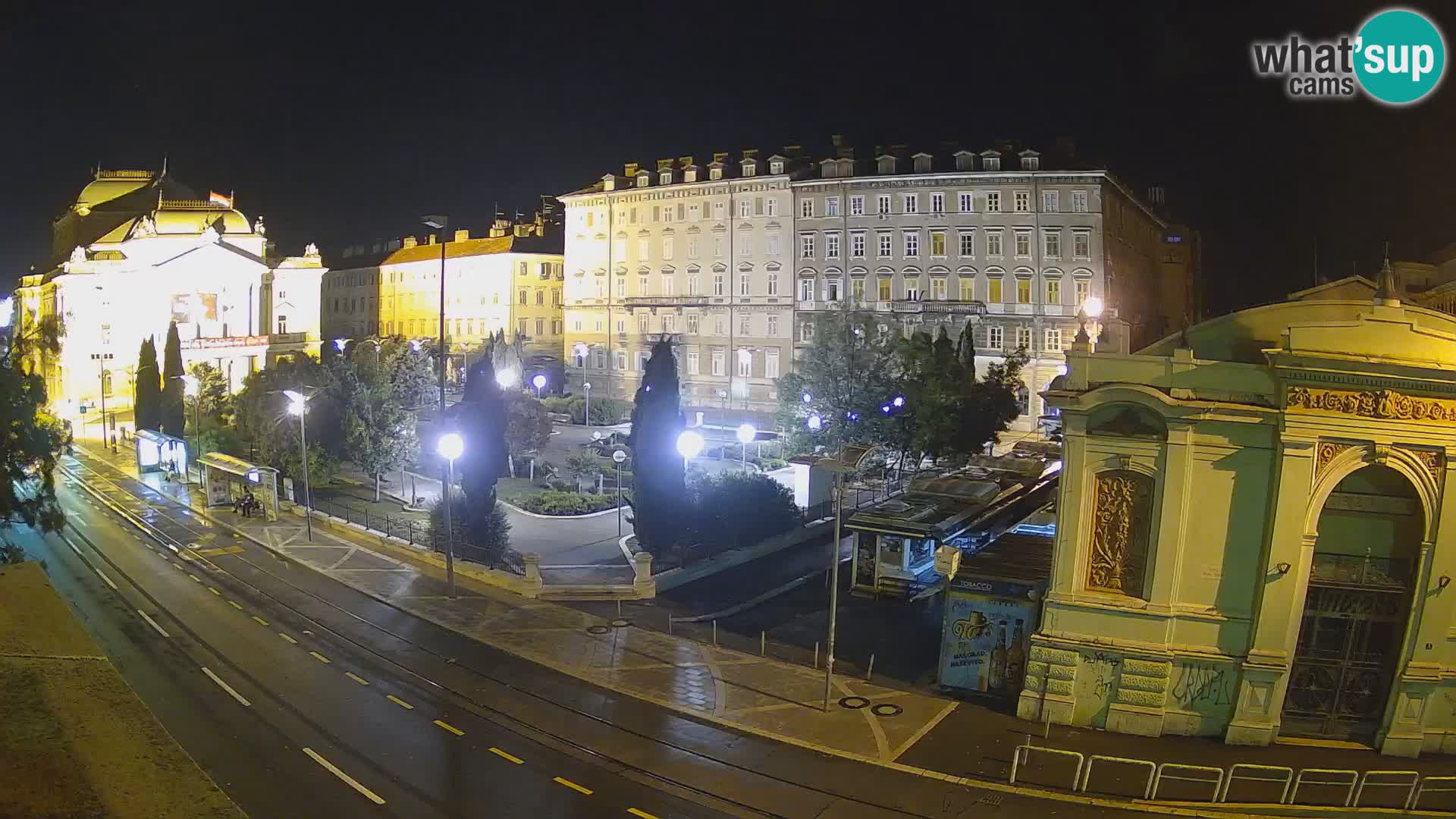 Webcam Rijeka – Park et Théâtre national croate Ivan pl. Zajc