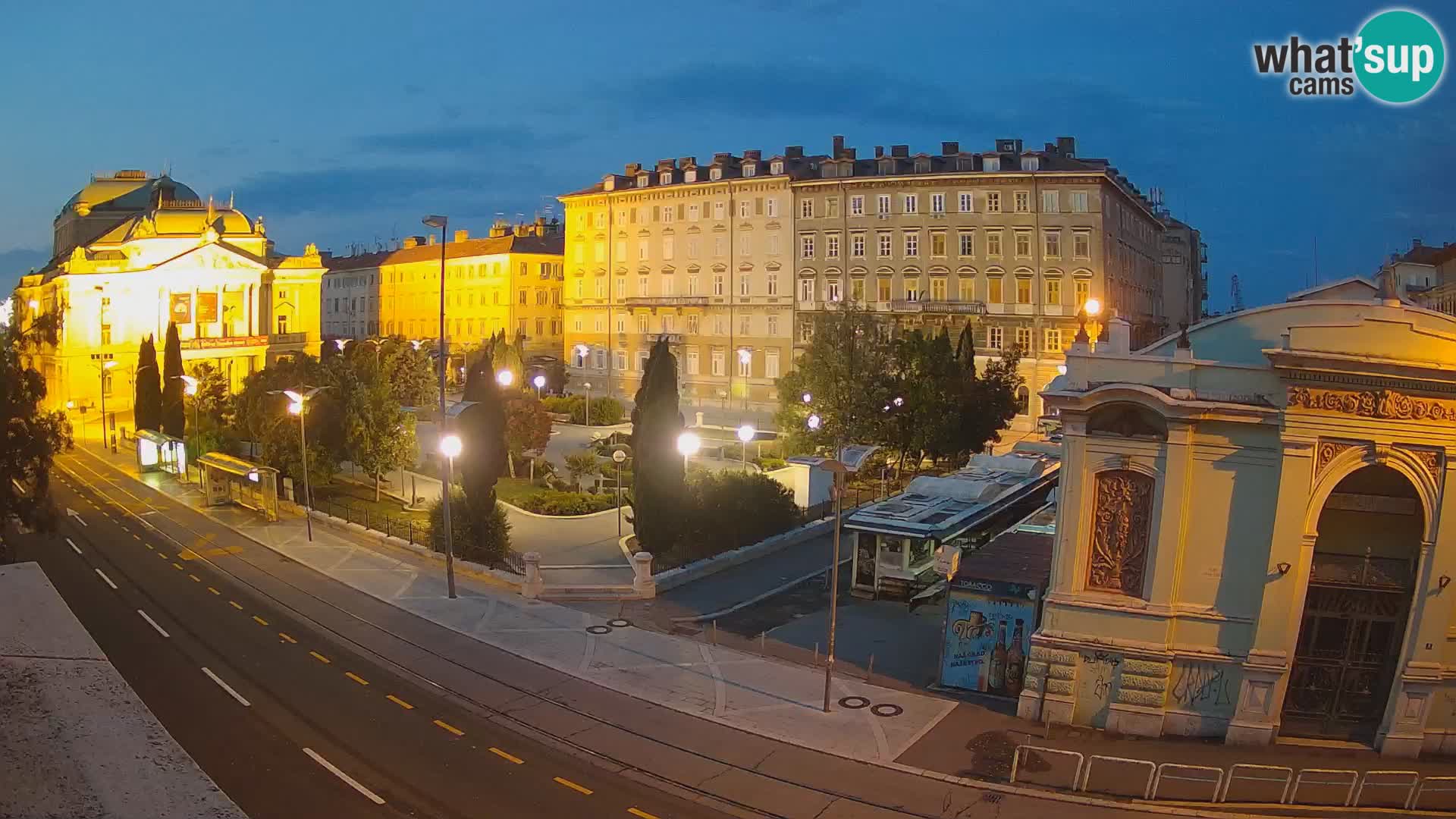 Webkam Rijeka – Park i Hrvatsko narodno kazalište Ivana pl. Zajc