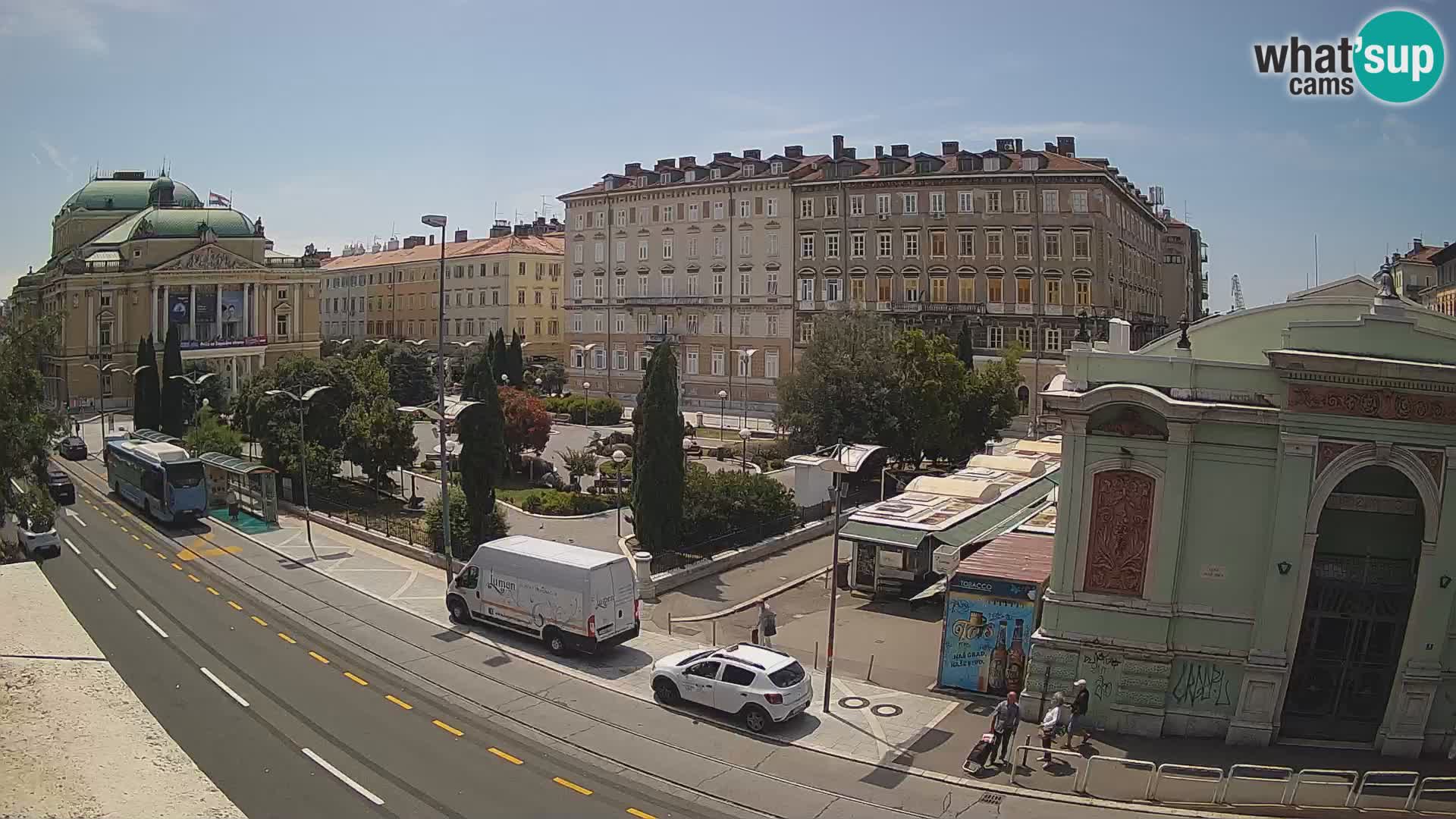 Webcam Rijeka – Park et Théâtre national croate Ivan pl. Zajc
