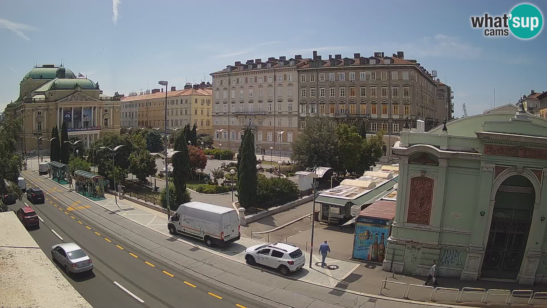 Webcam Rijeka – Park et Théâtre national croate Ivan pl. Zajc