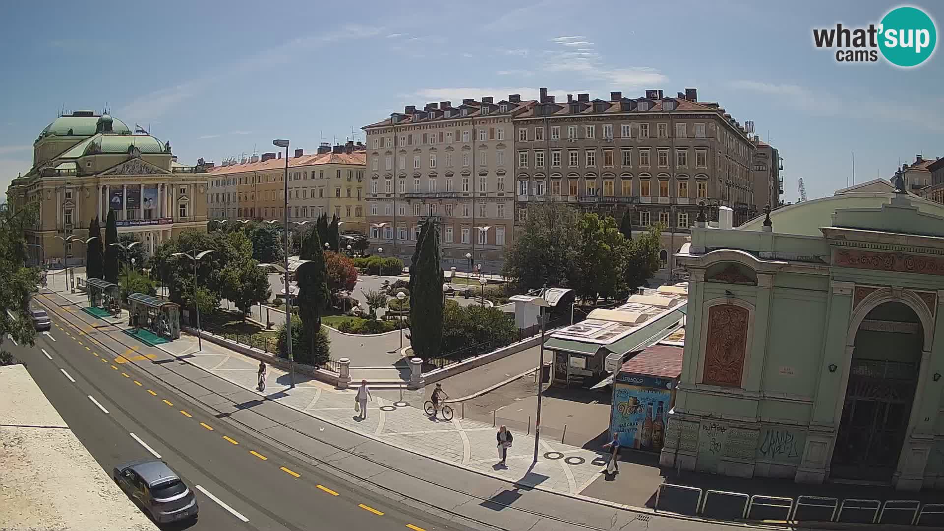Webcam Rijeka – Park et Théâtre national croate Ivan pl. Zajc