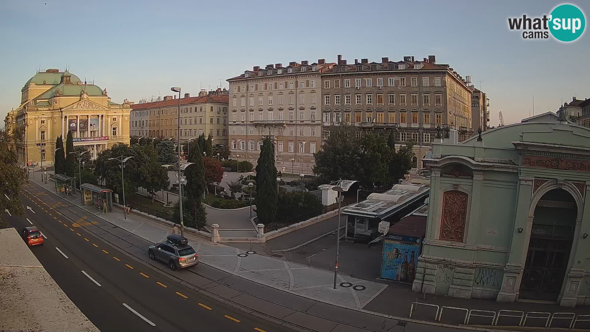Webcam Rijeka – Park et Théâtre national croate Ivan pl. Zajc