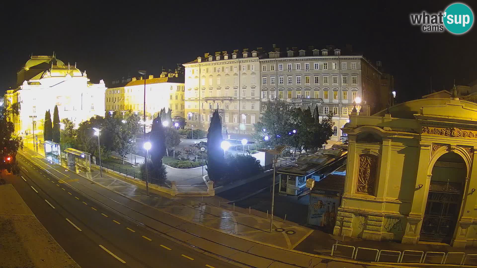 Webcam Rijeka – Parque i Teatro Nacional Croato Ivan pl. Zajc