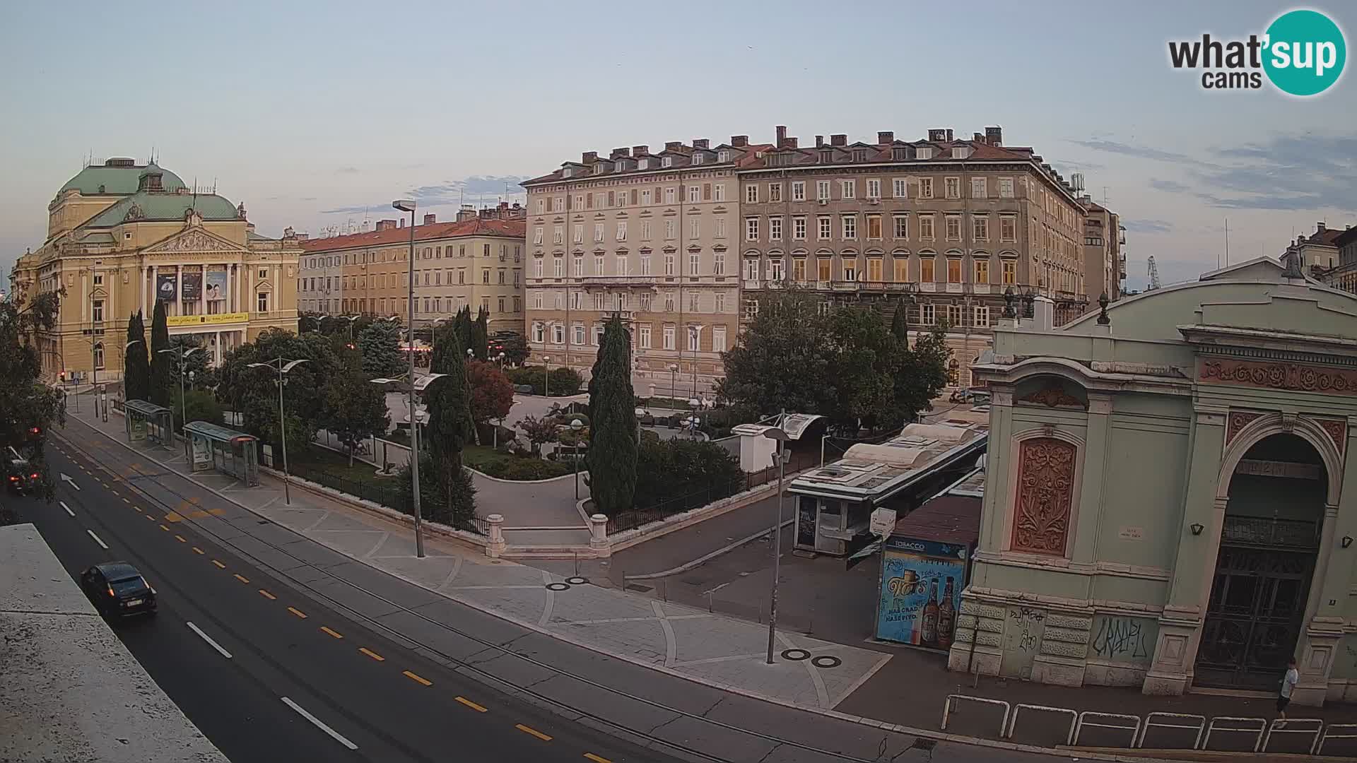 Webcam Rijeka – Park et Théâtre national croate Ivan pl. Zajc