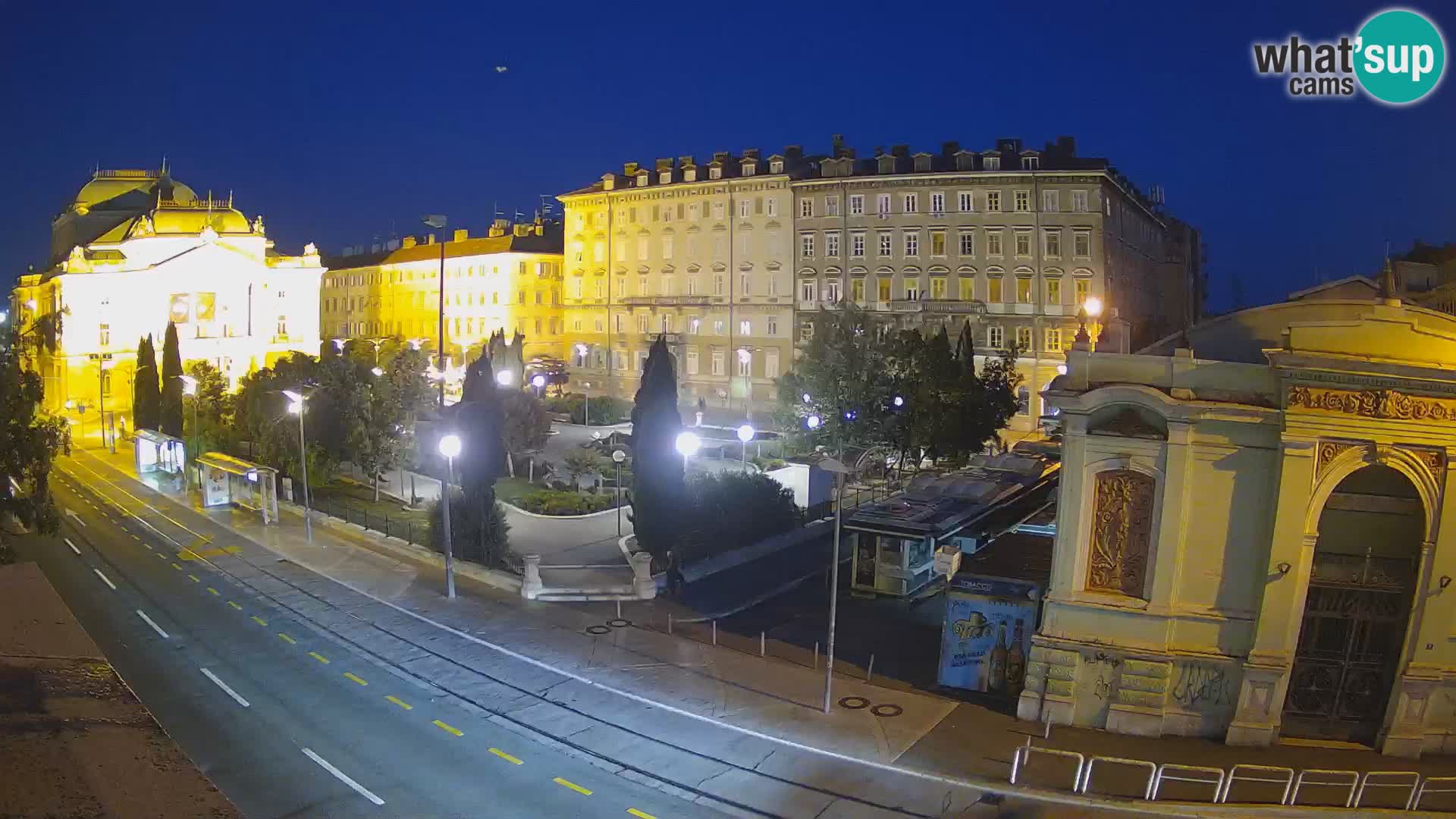 Webcam Rijeka – Park and  Croatian National Theatre Ivan pl. Zajc