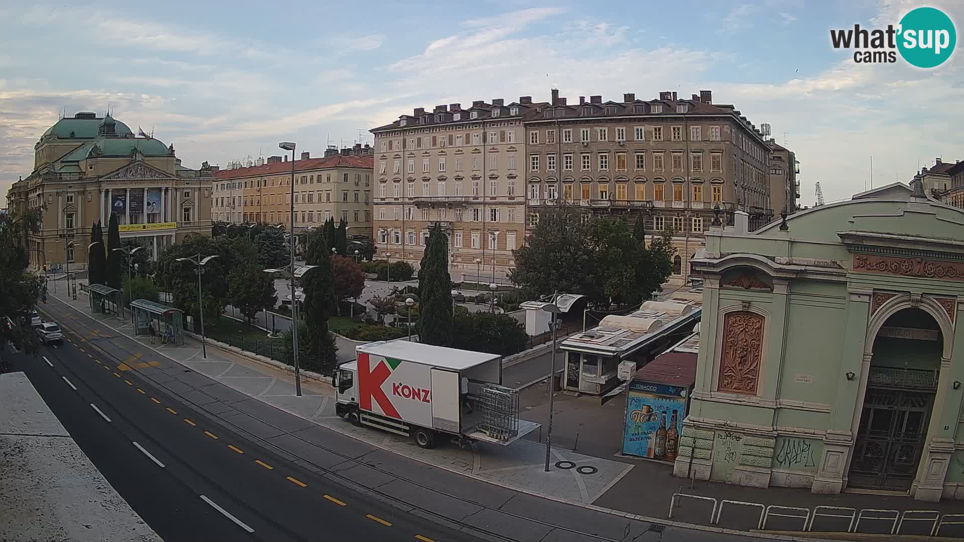 Webcam Fiume – Parco e Teatro nazionale Croato Ivan pl. Zajc