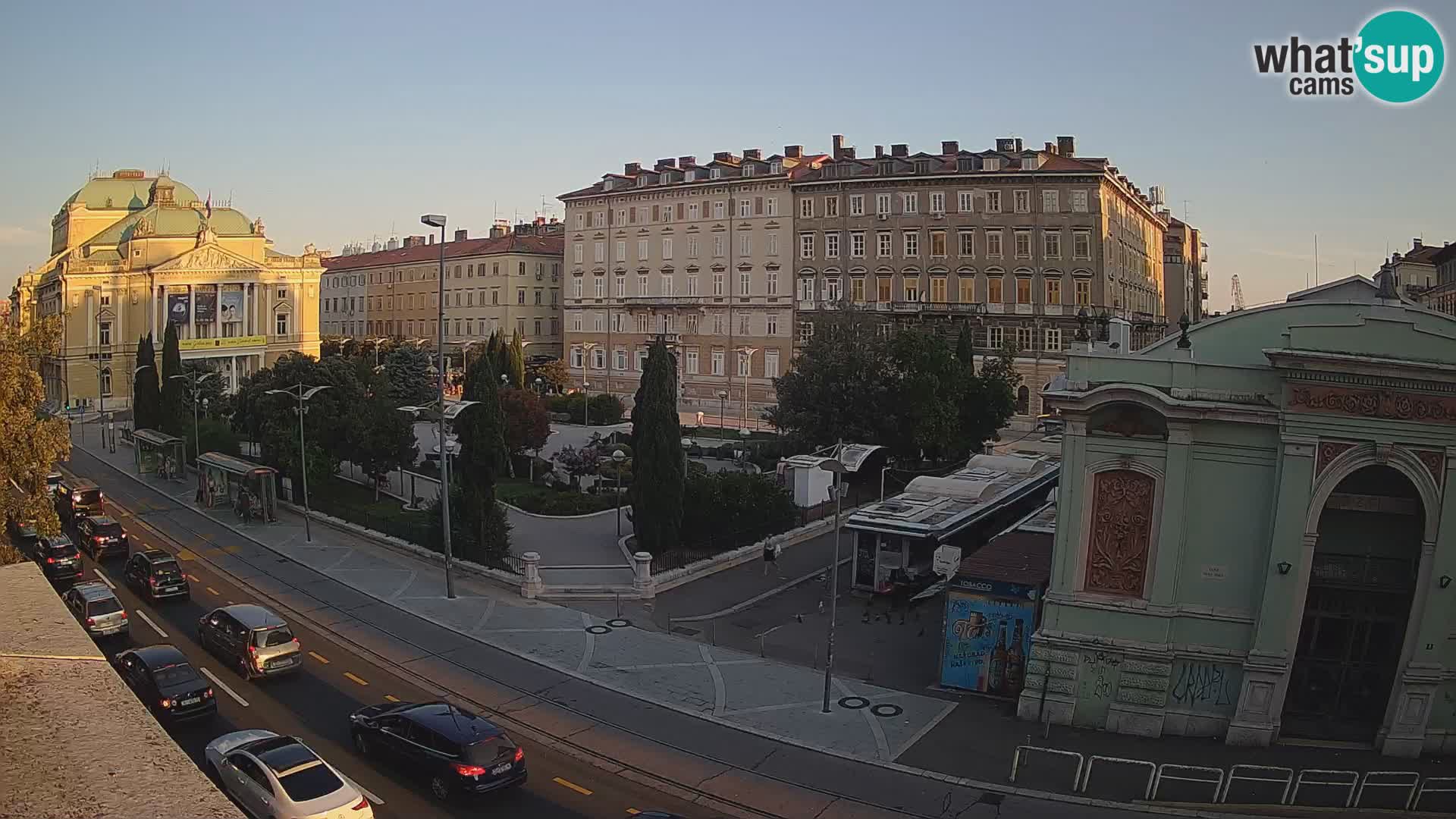 Webcam Rijeka – Park et Théâtre national croate Ivan pl. Zajc