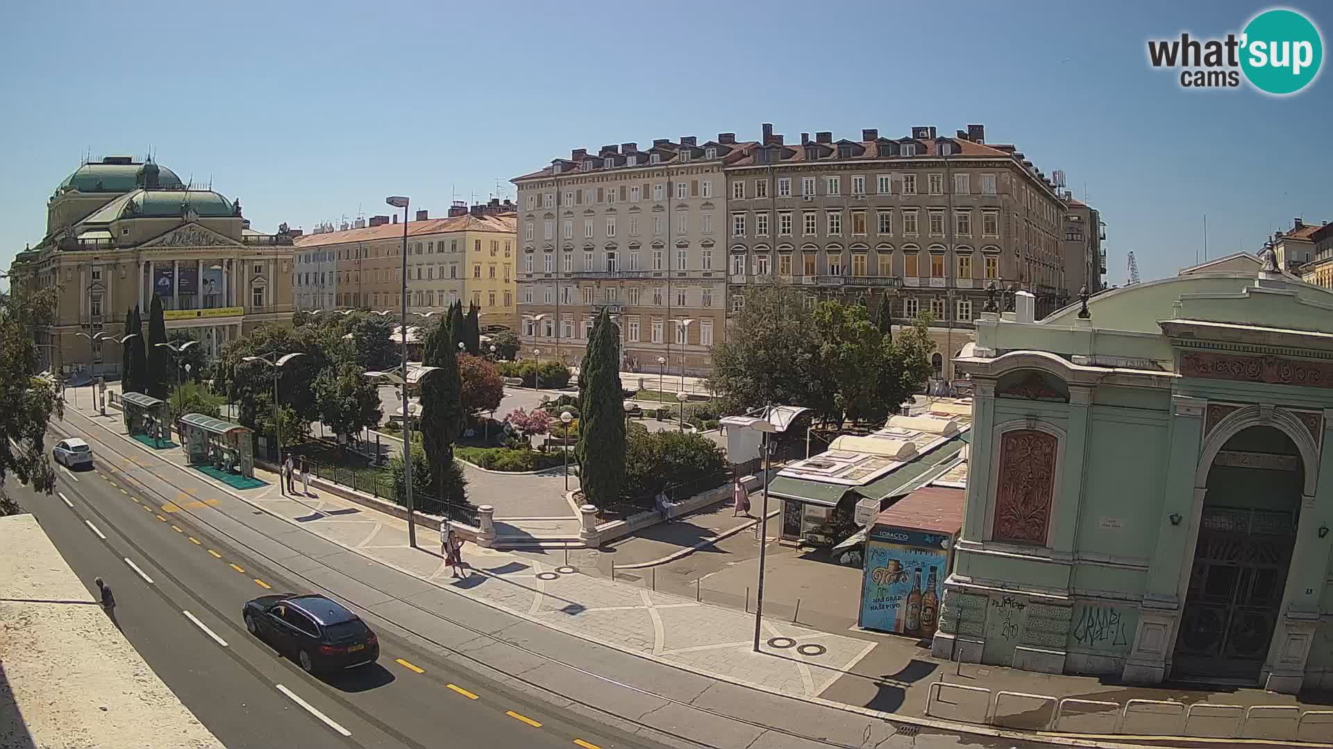Webcam Rijeka – Park et Théâtre national croate Ivan pl. Zajc