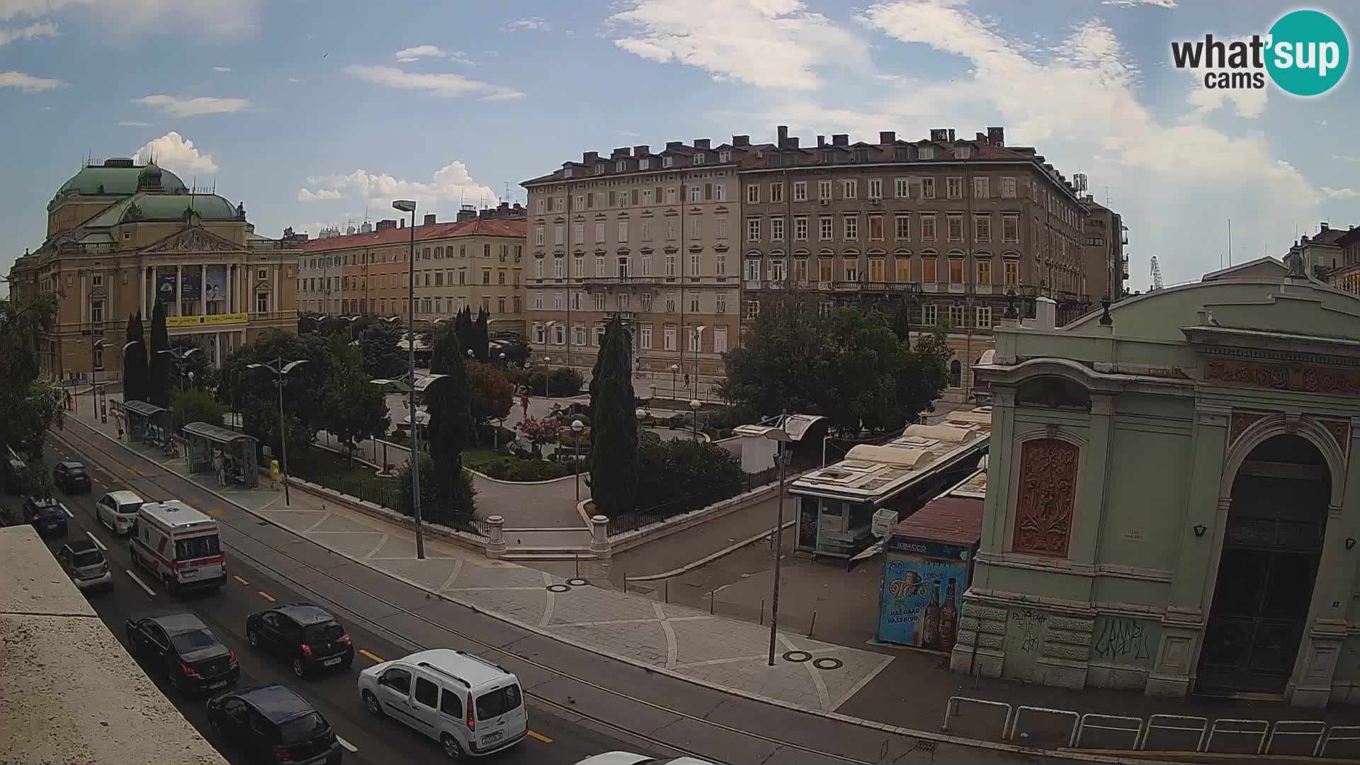 Webkam Rijeka – Park i Hrvatsko narodno kazalište Ivana pl. Zajc