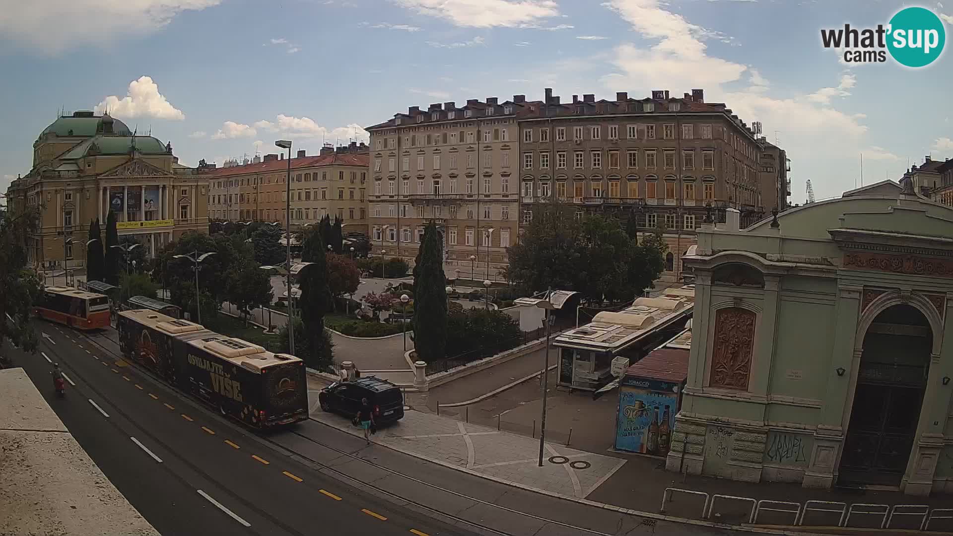 Webkam Rijeka – Park i Hrvatsko narodno kazalište Ivana pl. Zajc
