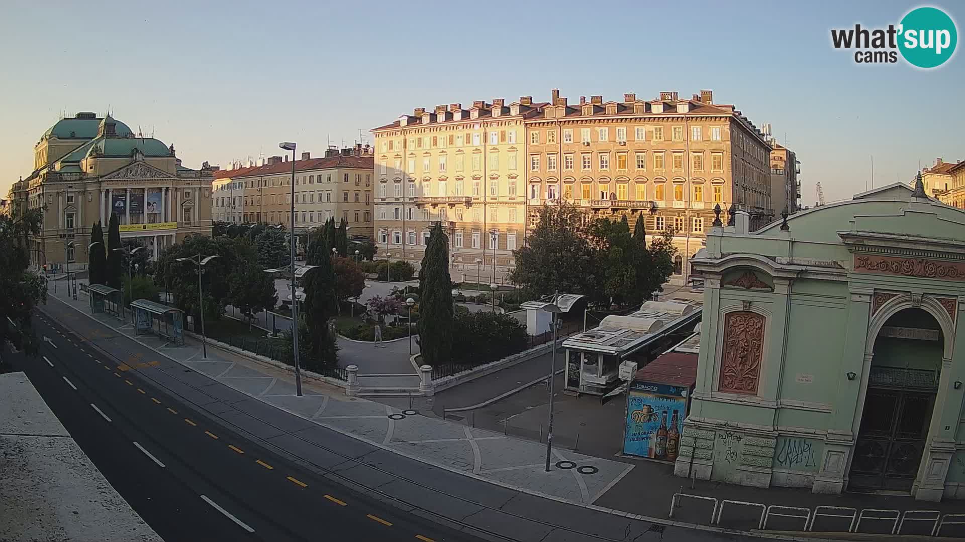 Webcam Rijeka – Park et Théâtre national croate Ivan pl. Zajc
