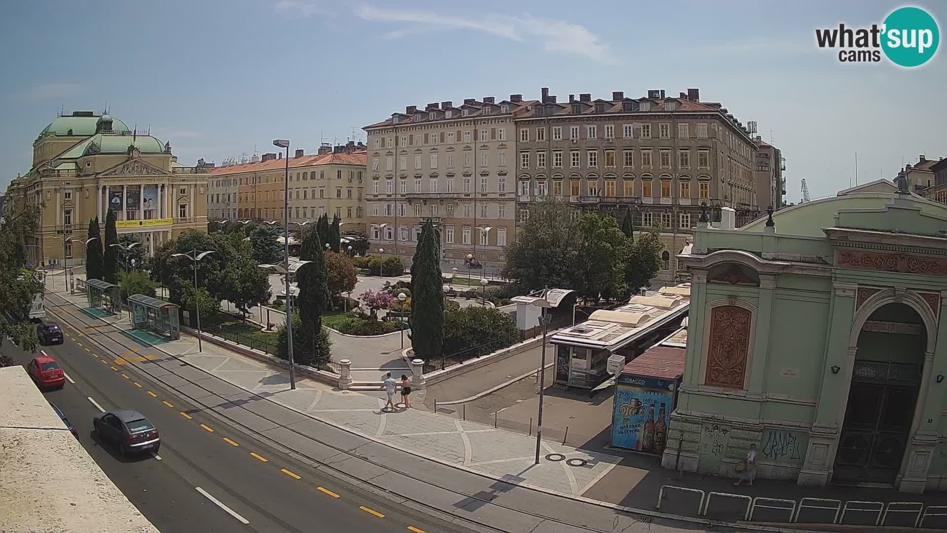 Webcam Rijeka – Park et Théâtre national croate Ivan pl. Zajc
