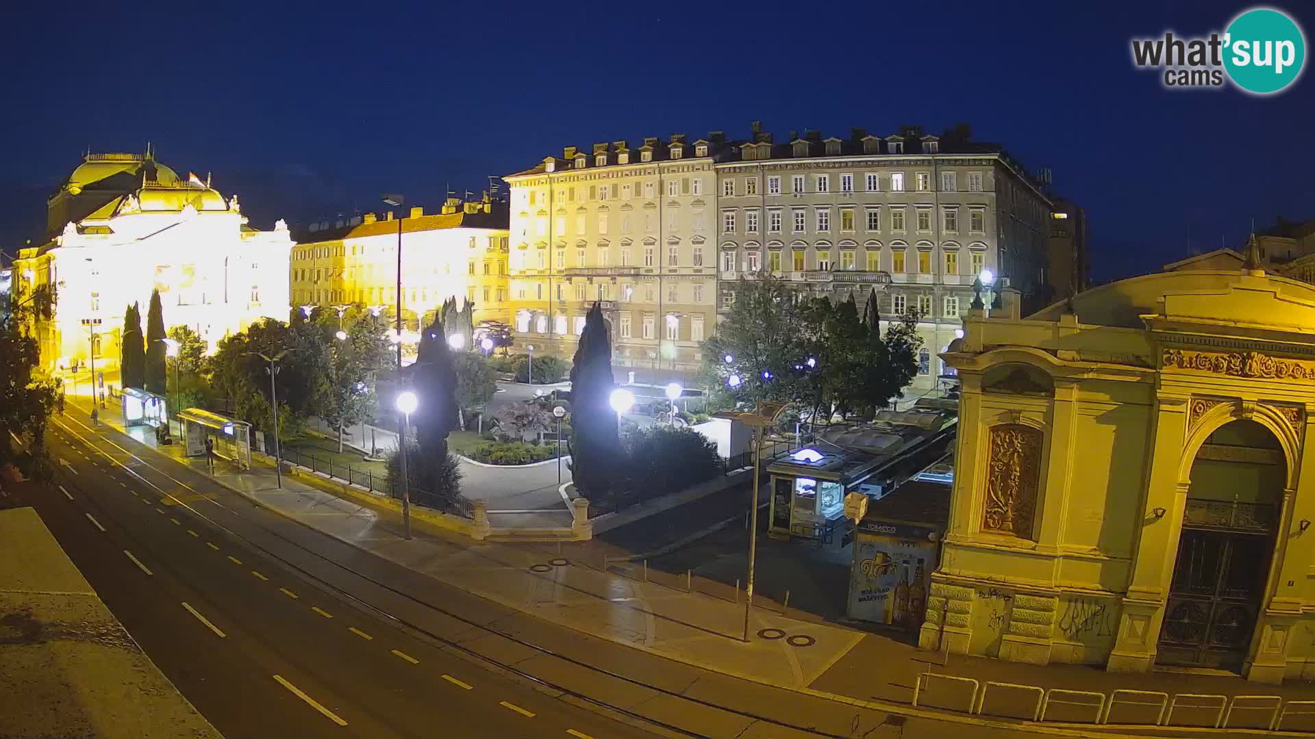Webcam Fiume – Parco e Teatro nazionale Croato Ivan pl. Zajc