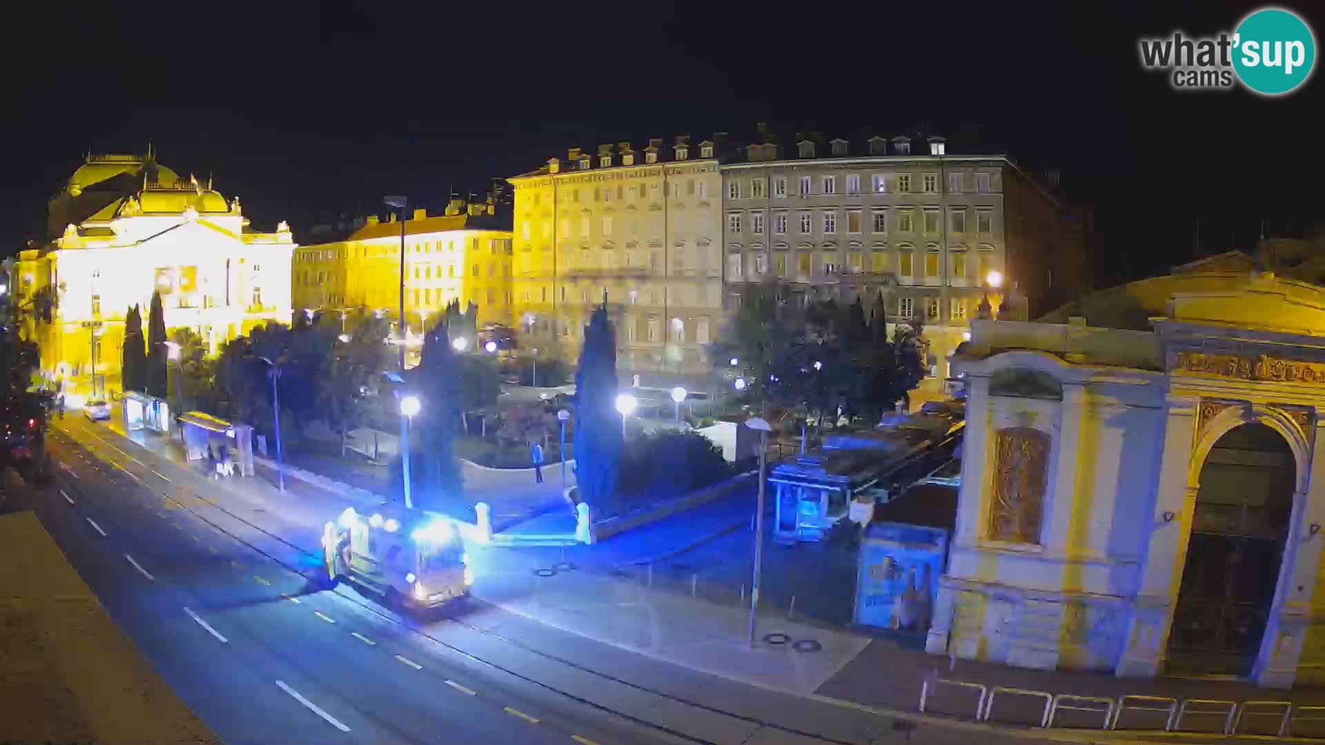Webcam Fiume – Parco e Teatro nazionale Croato Ivan pl. Zajc