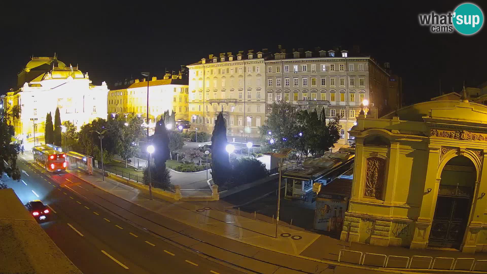 Webcam Rijeka – Parque i Teatro Nacional Croato Ivan pl. Zajc
