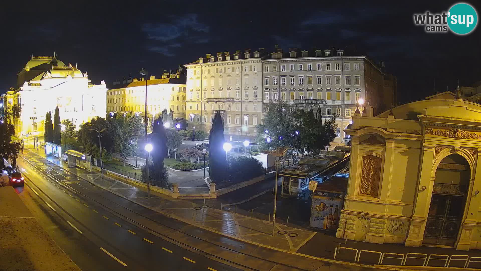 Webcam Fiume – Parco e Teatro nazionale Croato Ivan pl. Zajc