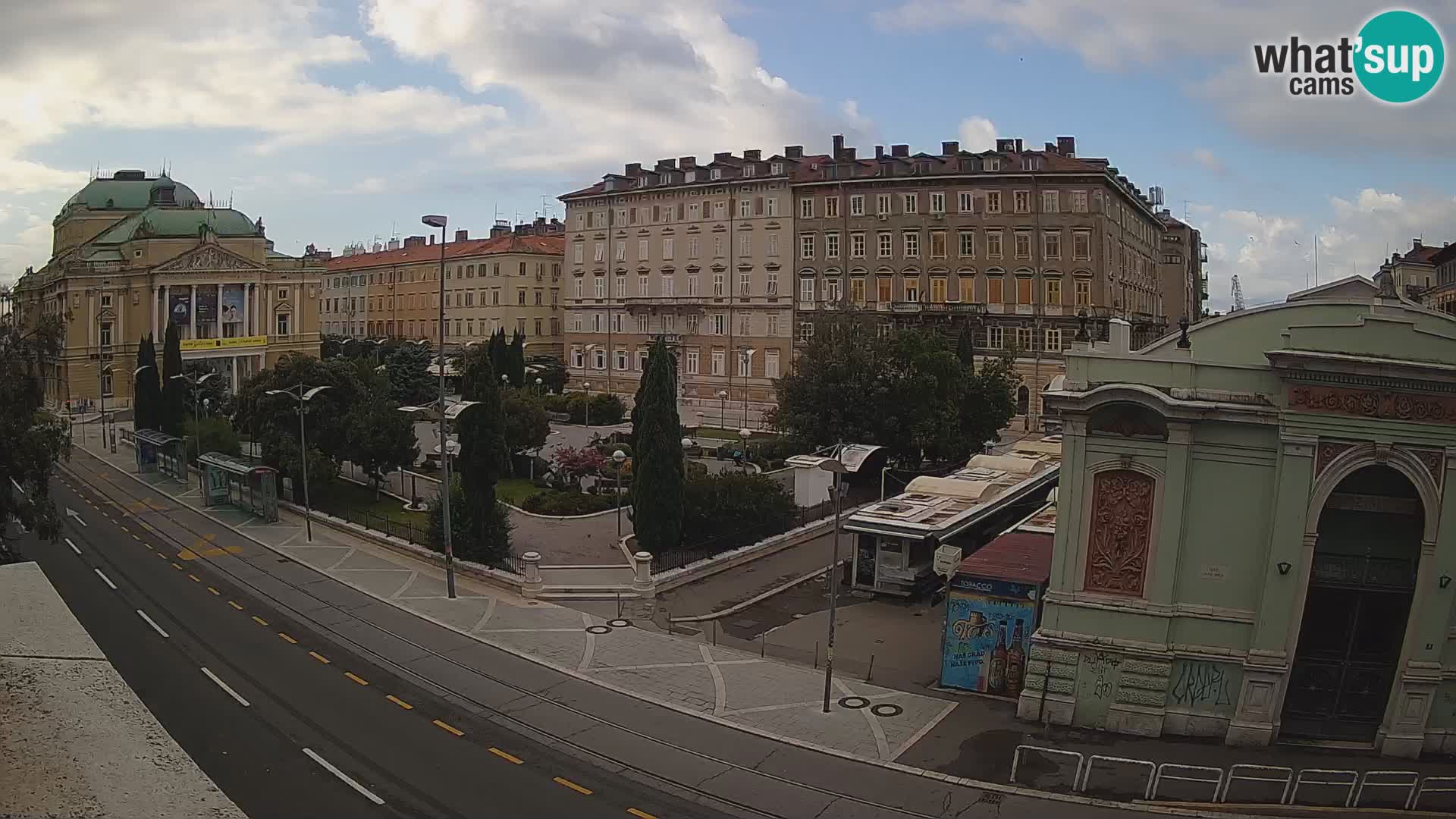 Webcam Rijeka – Park et Théâtre national croate Ivan pl. Zajc