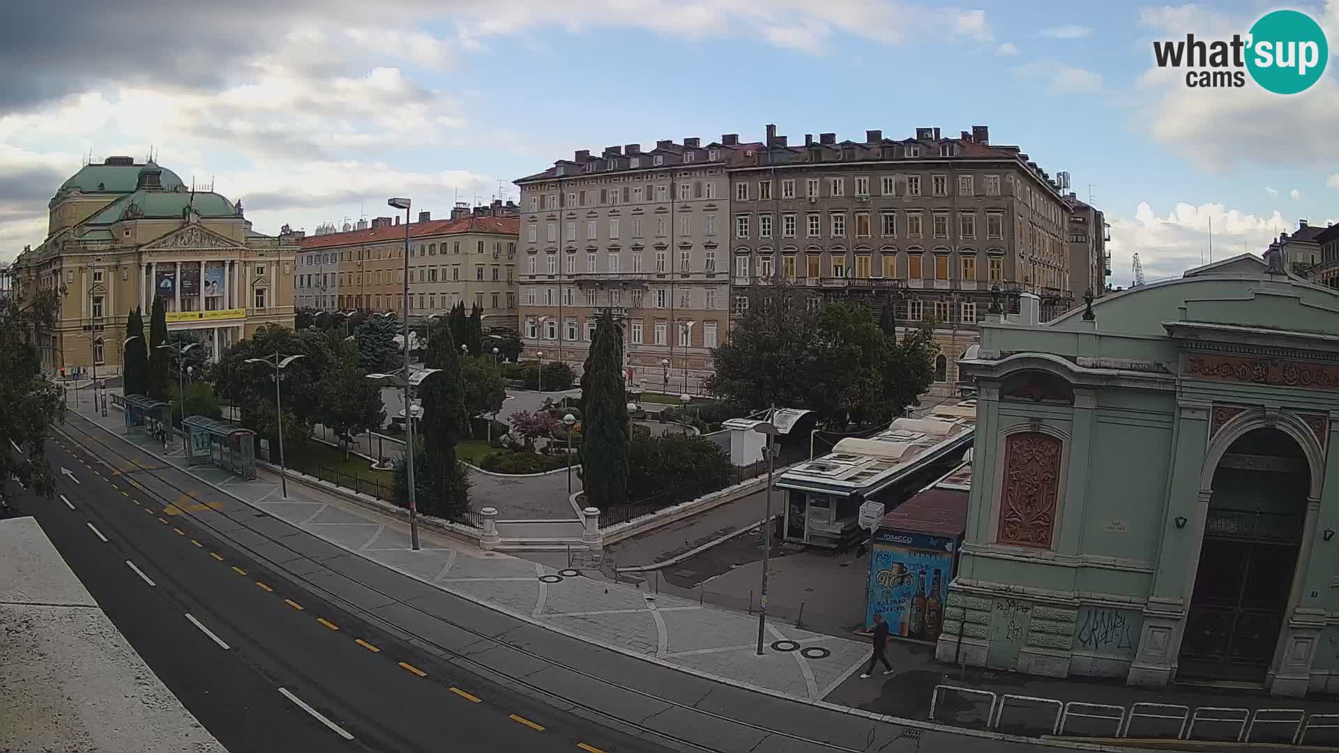 Webcam Rijeka – Park et Théâtre national croate Ivan pl. Zajc