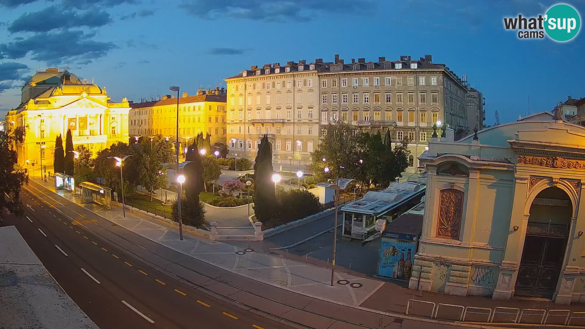 Webcam Rijeka – Park and  Croatian National Theatre Ivan pl. Zajc