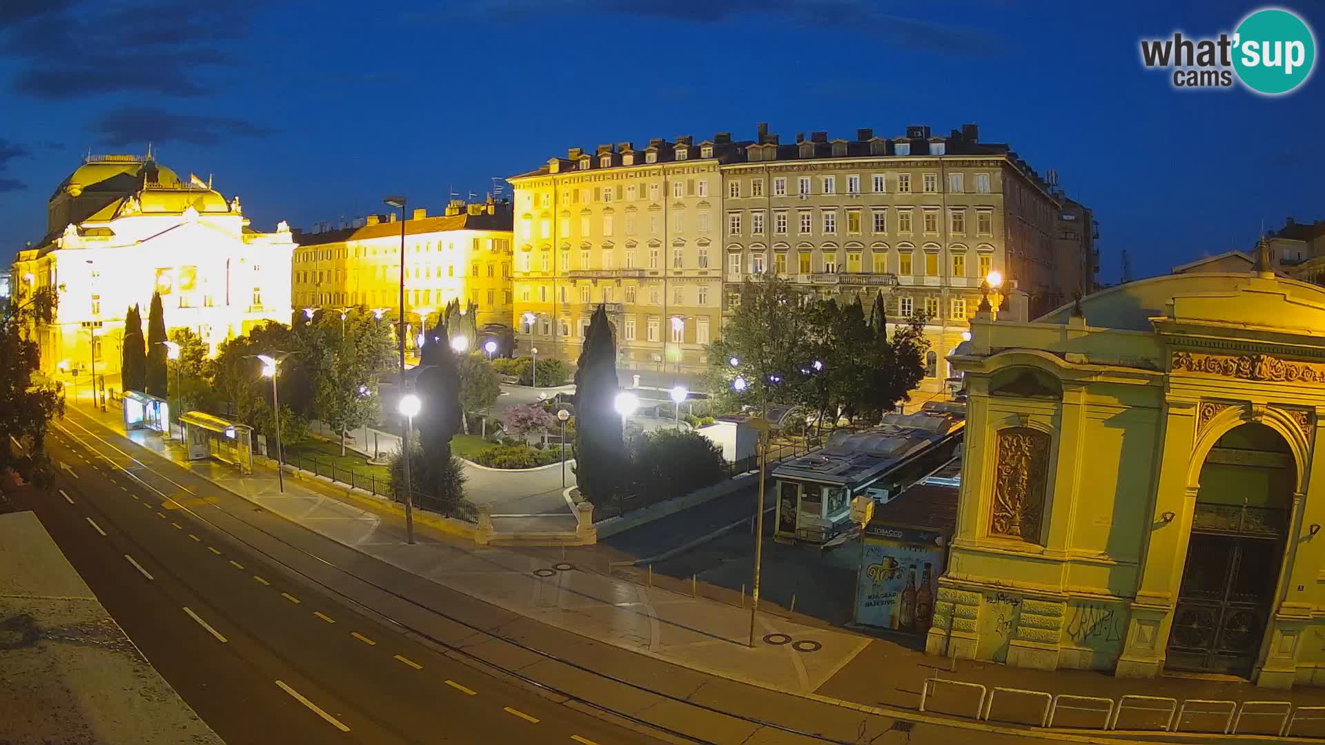 Webcam Rijeka – Parque i Teatro Nacional Croato Ivan pl. Zajc