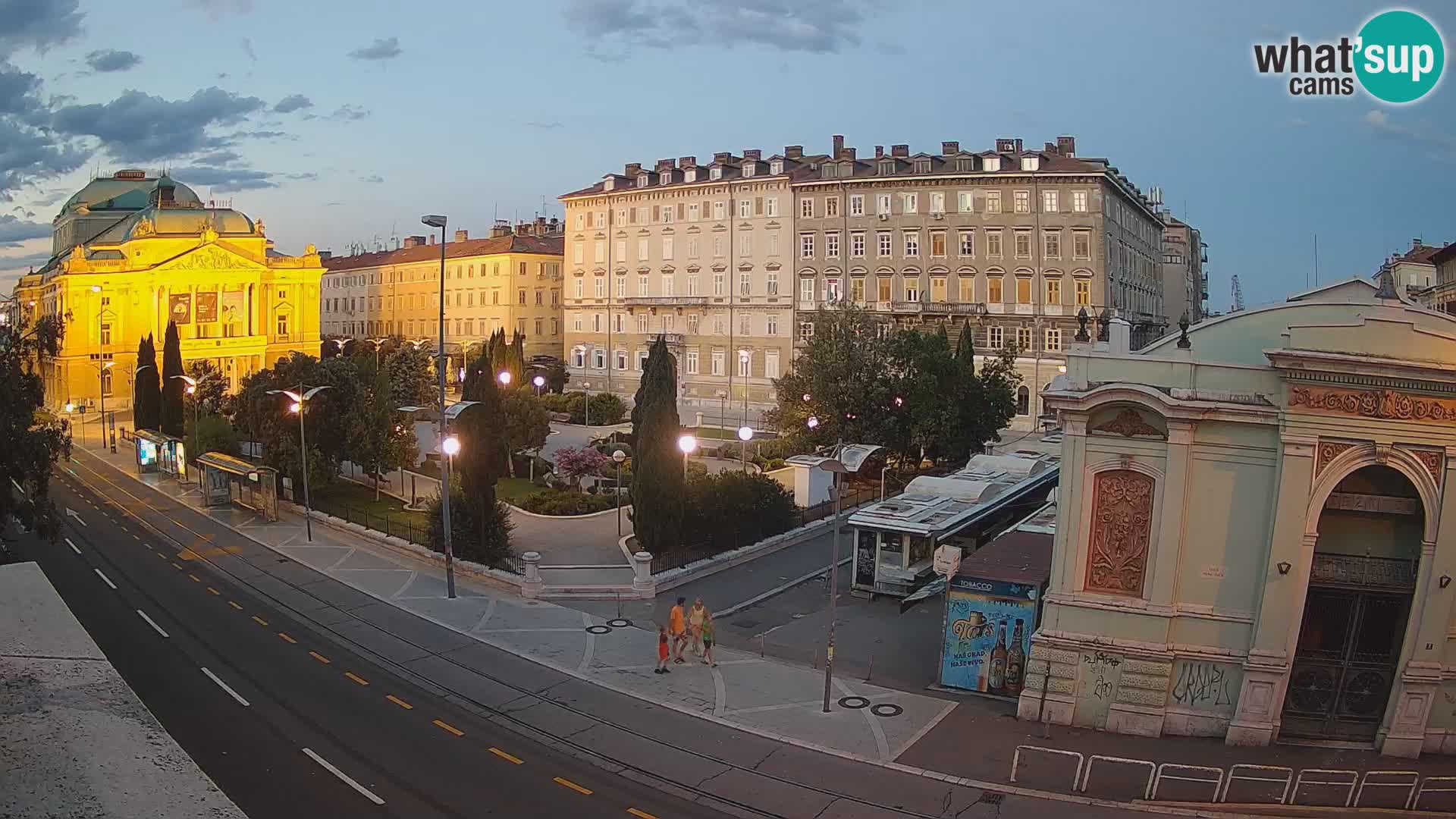 Webcam Rijeka – Park et Théâtre national croate Ivan pl. Zajc