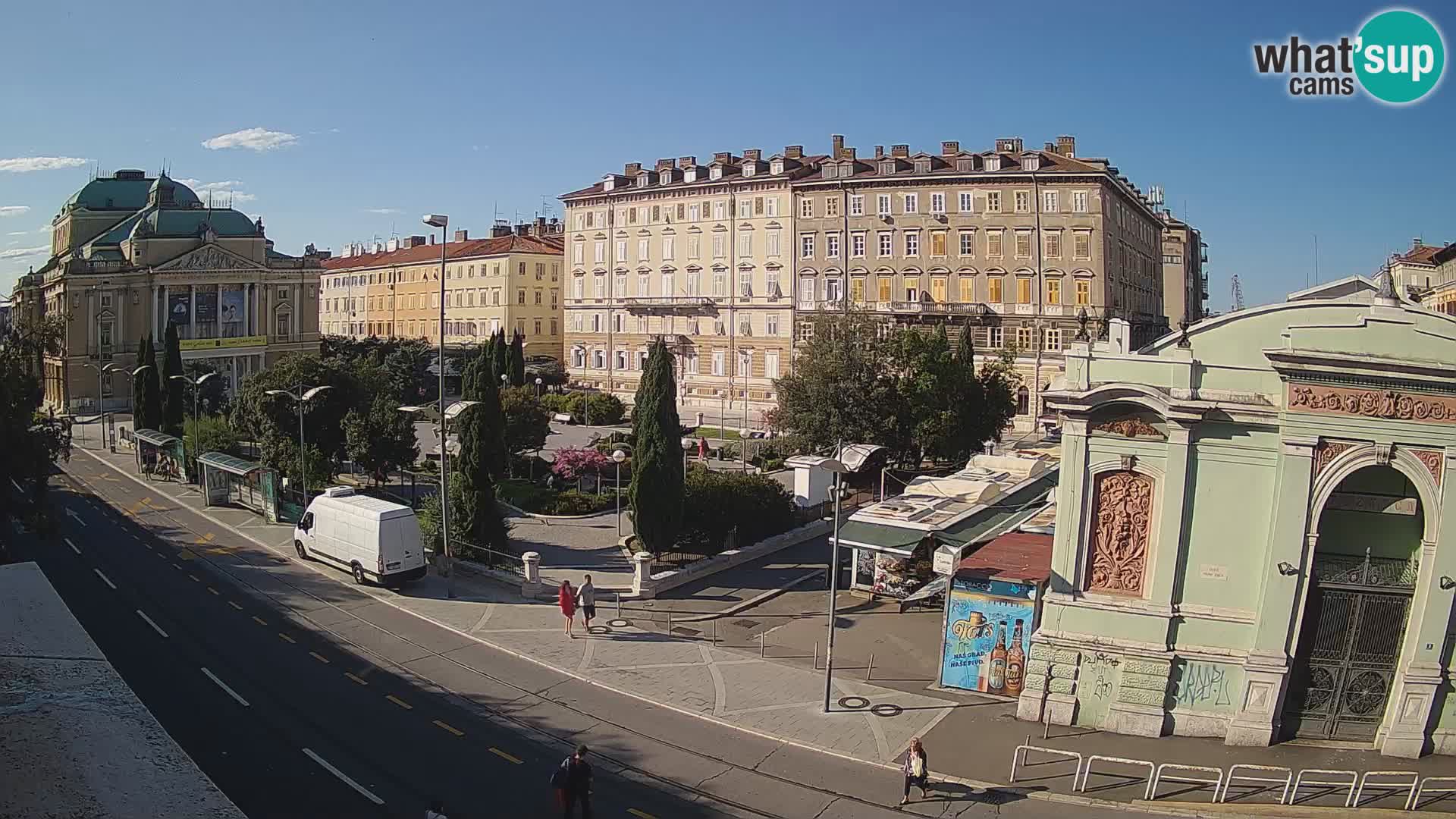 Webcam Rijeka – Park et Théâtre national croate Ivan pl. Zajc