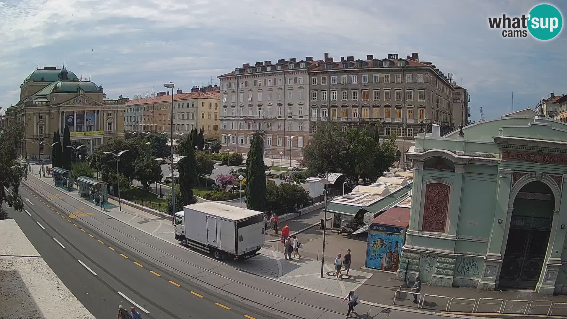 Webcam Rijeka – Park et Théâtre national croate Ivan pl. Zajc