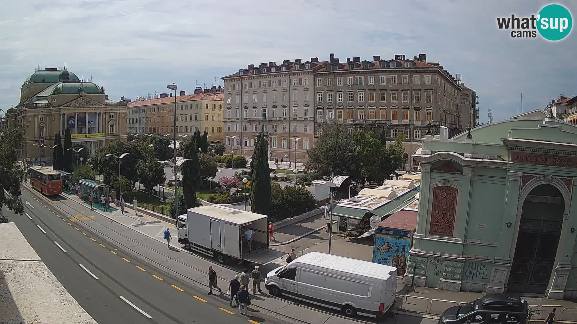 Webcam Rijeka – Park et Théâtre national croate Ivan pl. Zajc