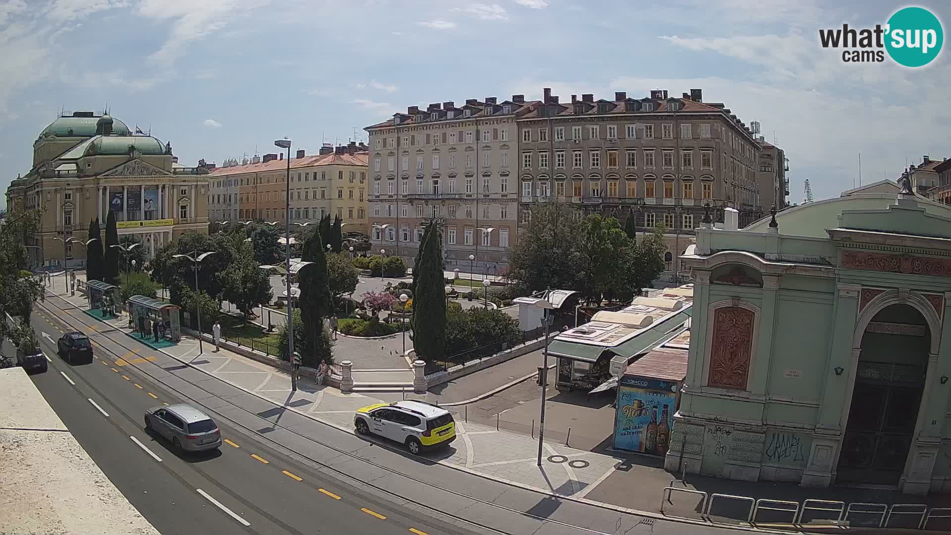 Webcam Rijeka – Park et Théâtre national croate Ivan pl. Zajc