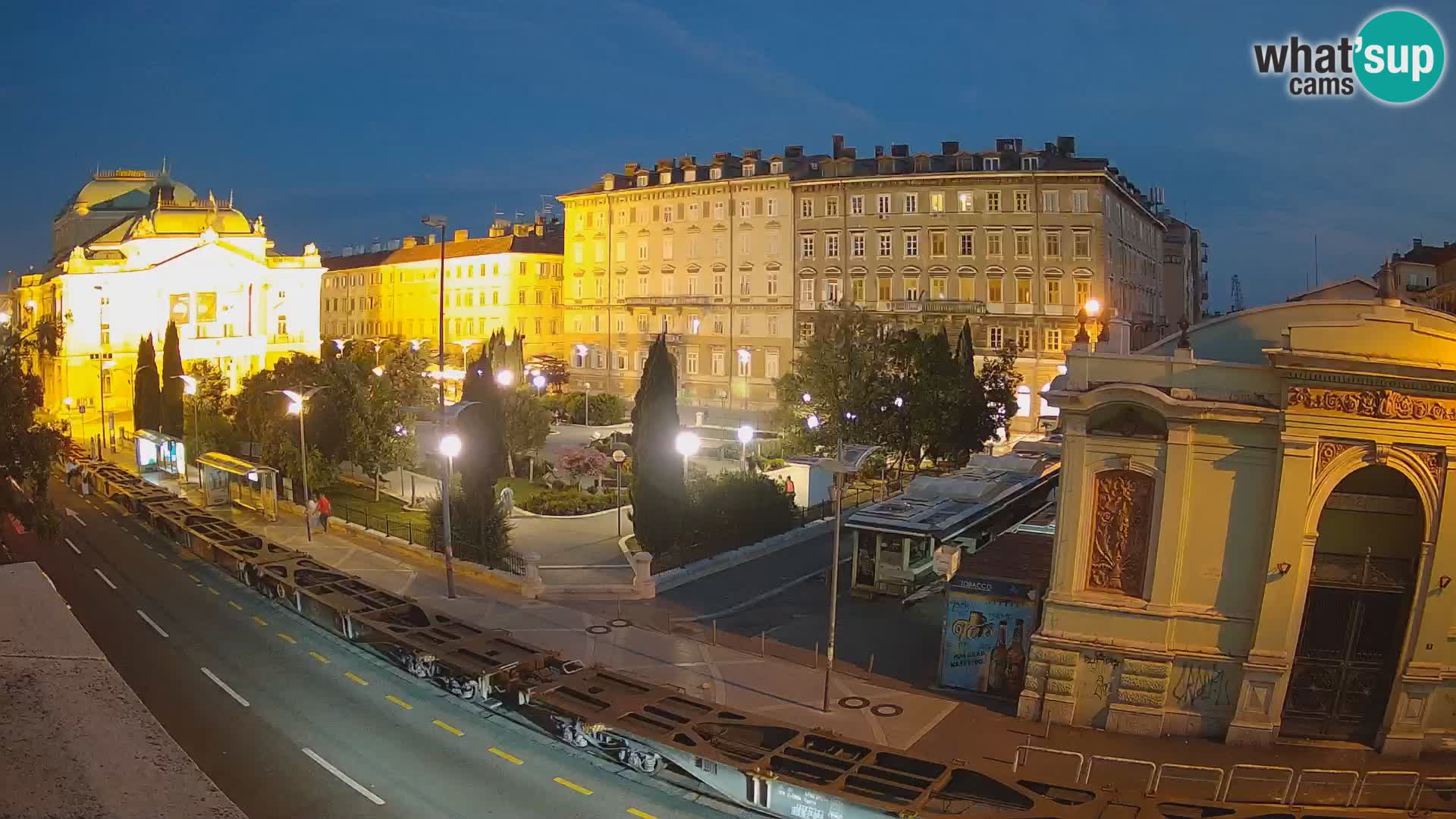 Webcam Rijeka – Parque i Teatro Nacional Croato Ivan pl. Zajc